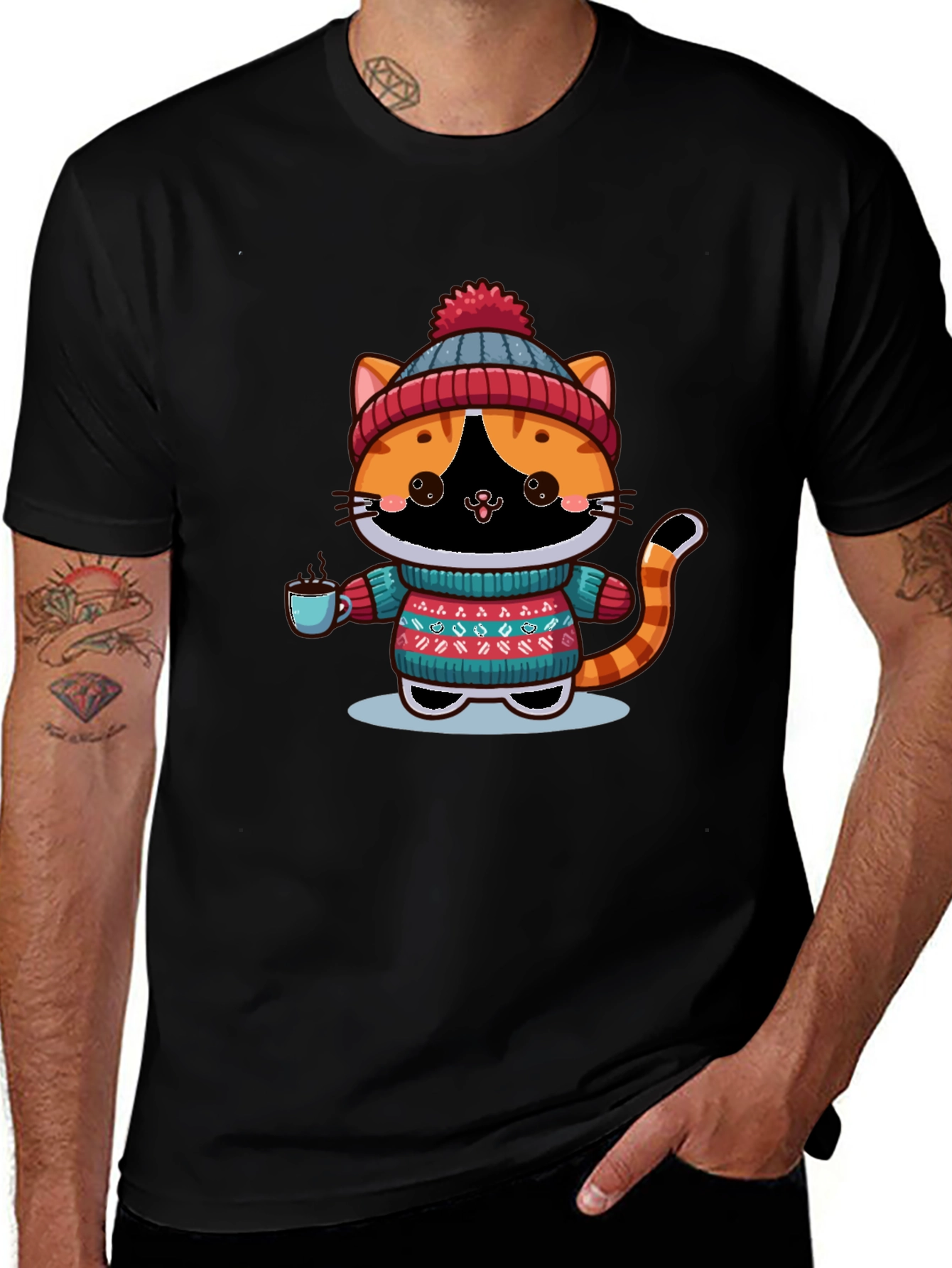 Cozy Winter Cat T-Shirt