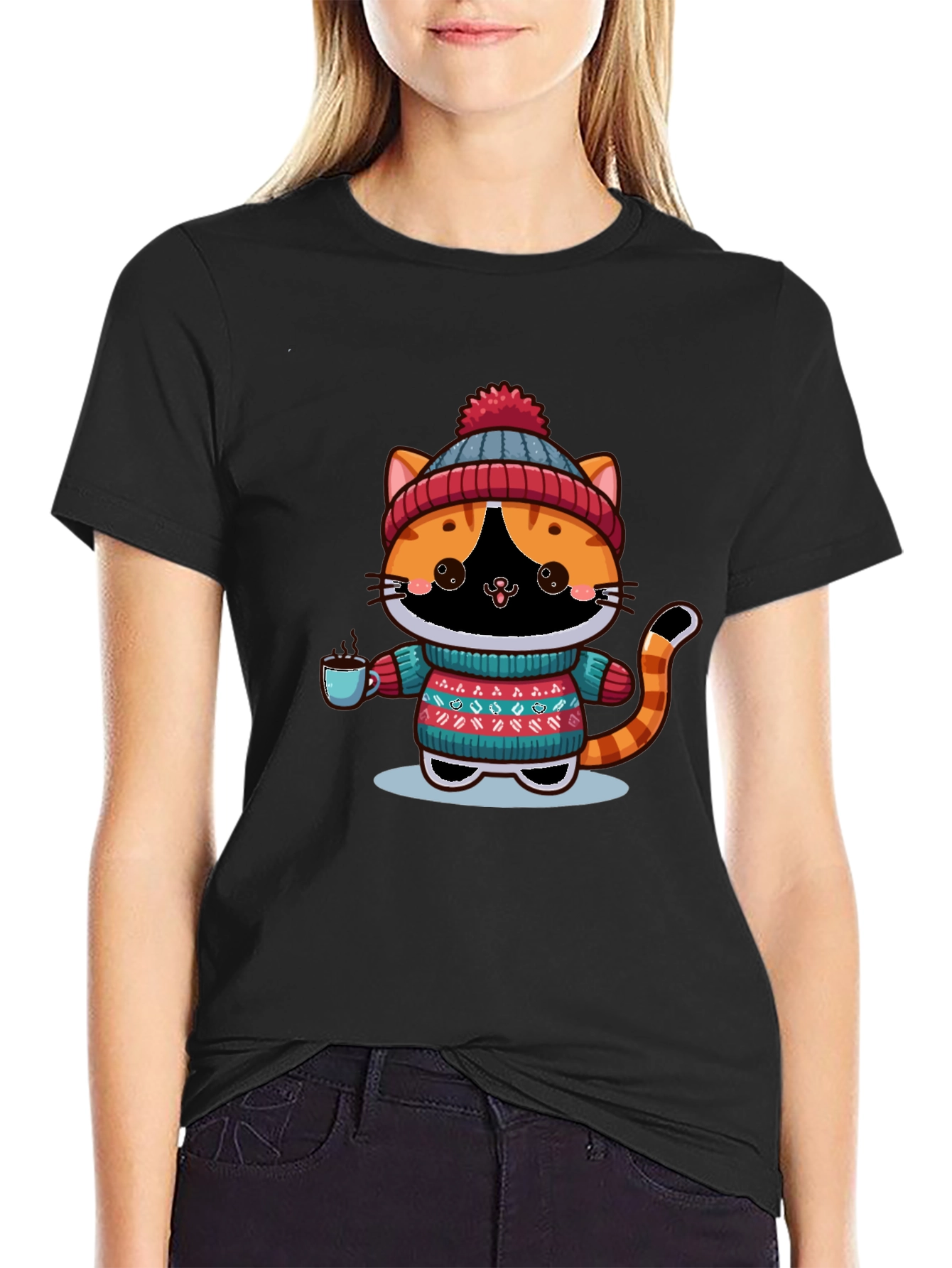 Cozy Winter Cat T-Shirt