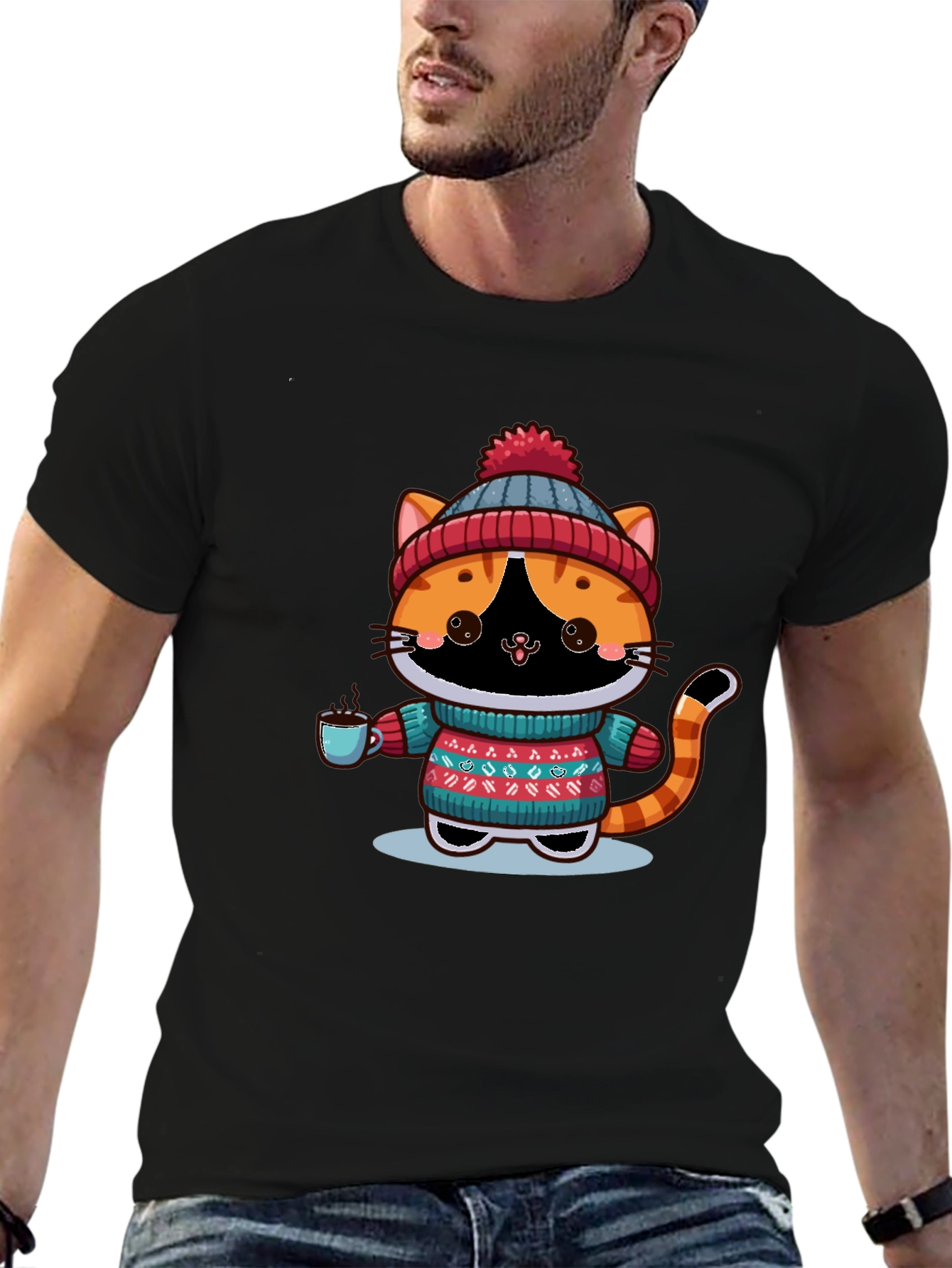 Cozy Winter Cat T-Shirt