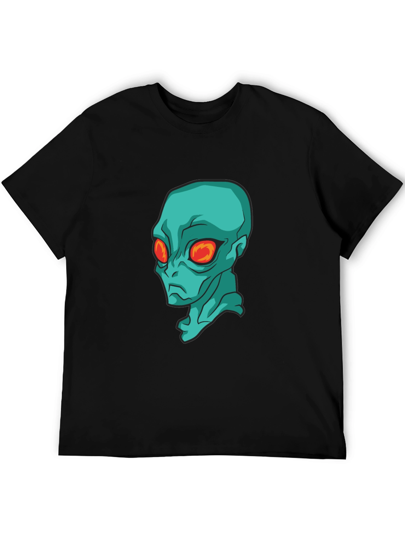 Alien Head Graphic Black T-Shirt - Sci-Fi Style