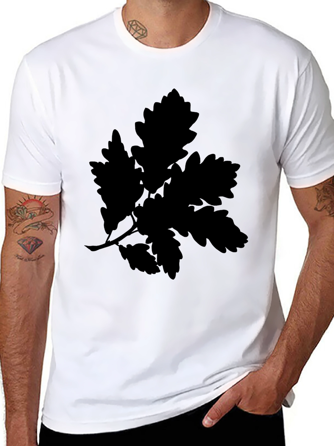 Leaf Silhouette Black T-Shirt