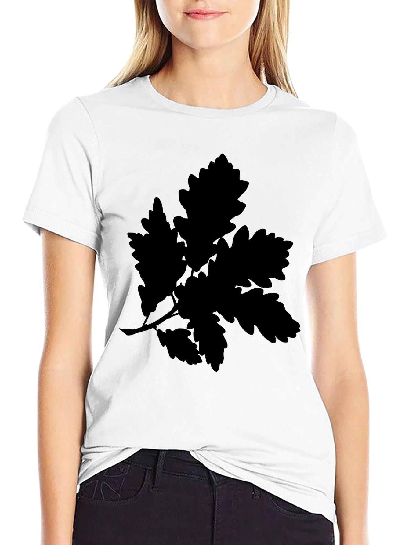 Leaf Silhouette Black T-Shirt