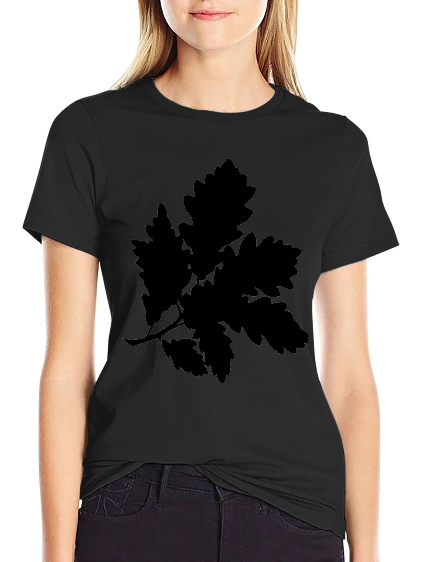Leaf Silhouette Black T-Shirt