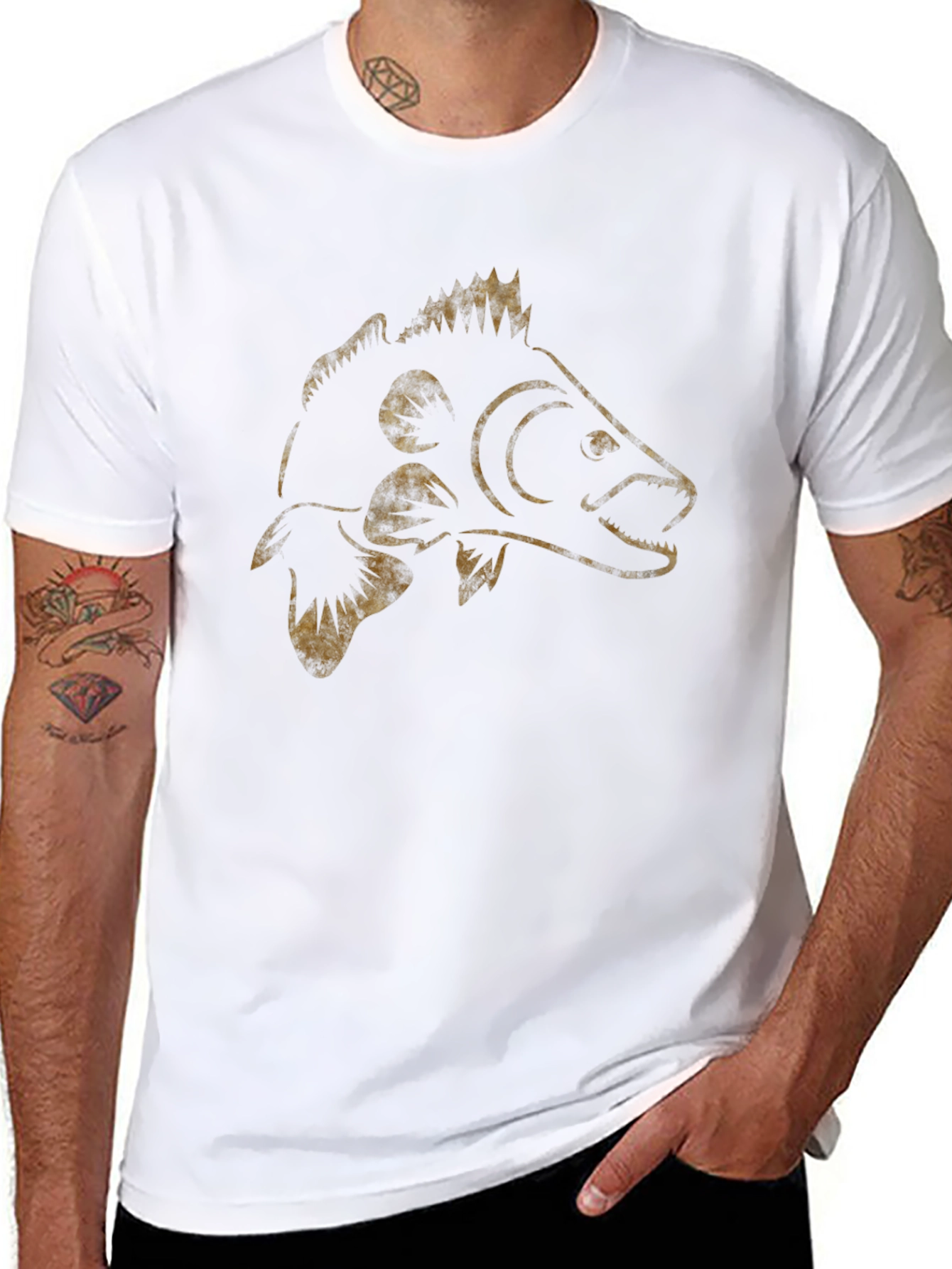 Carp Fish T-Shirt - Black Cotton Angler Tee