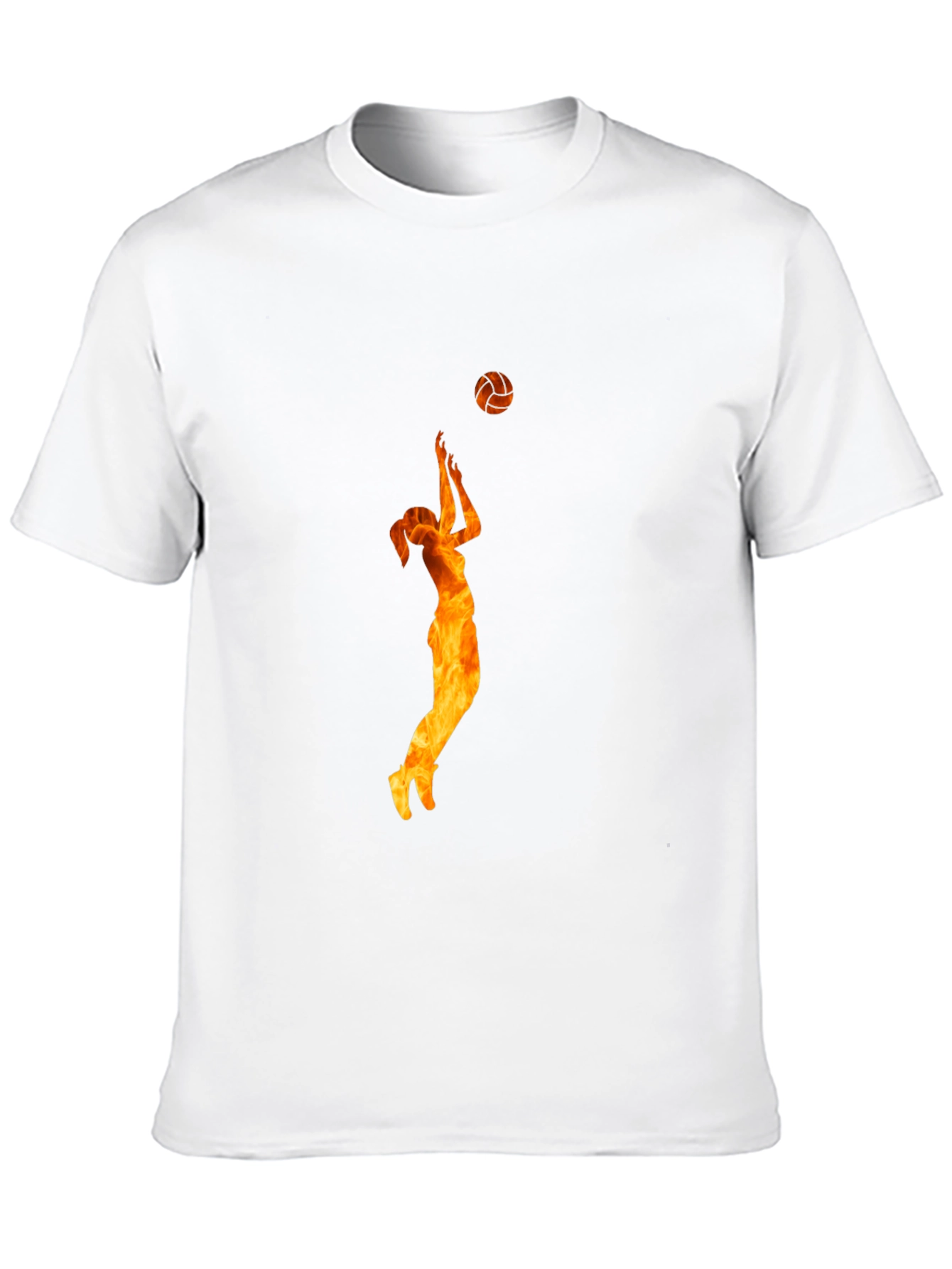 Volleyball Flame Graphic Black T-Shirt