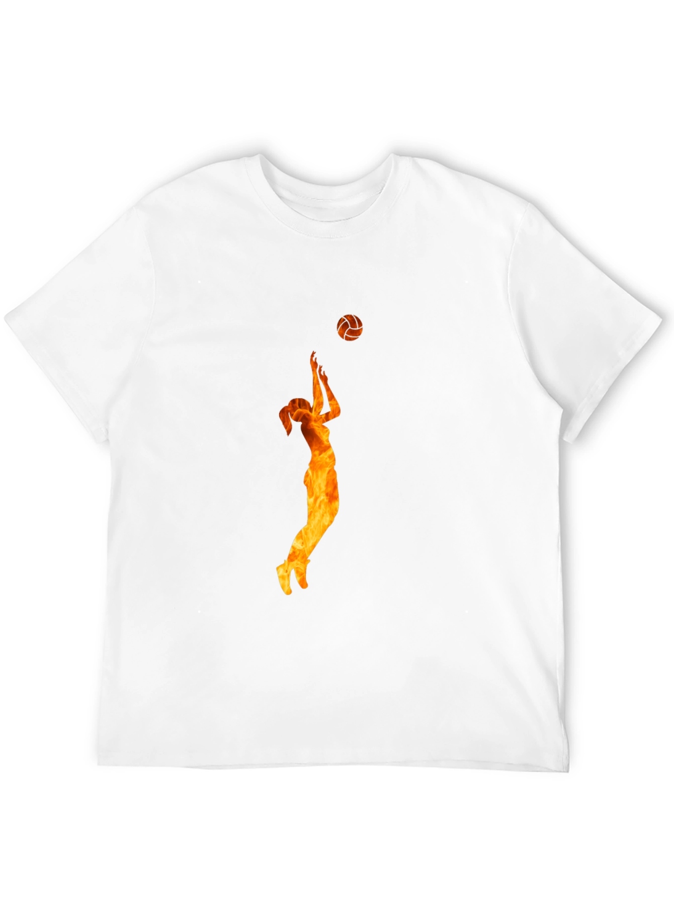 Volleyball Flame Graphic Black T-Shirt