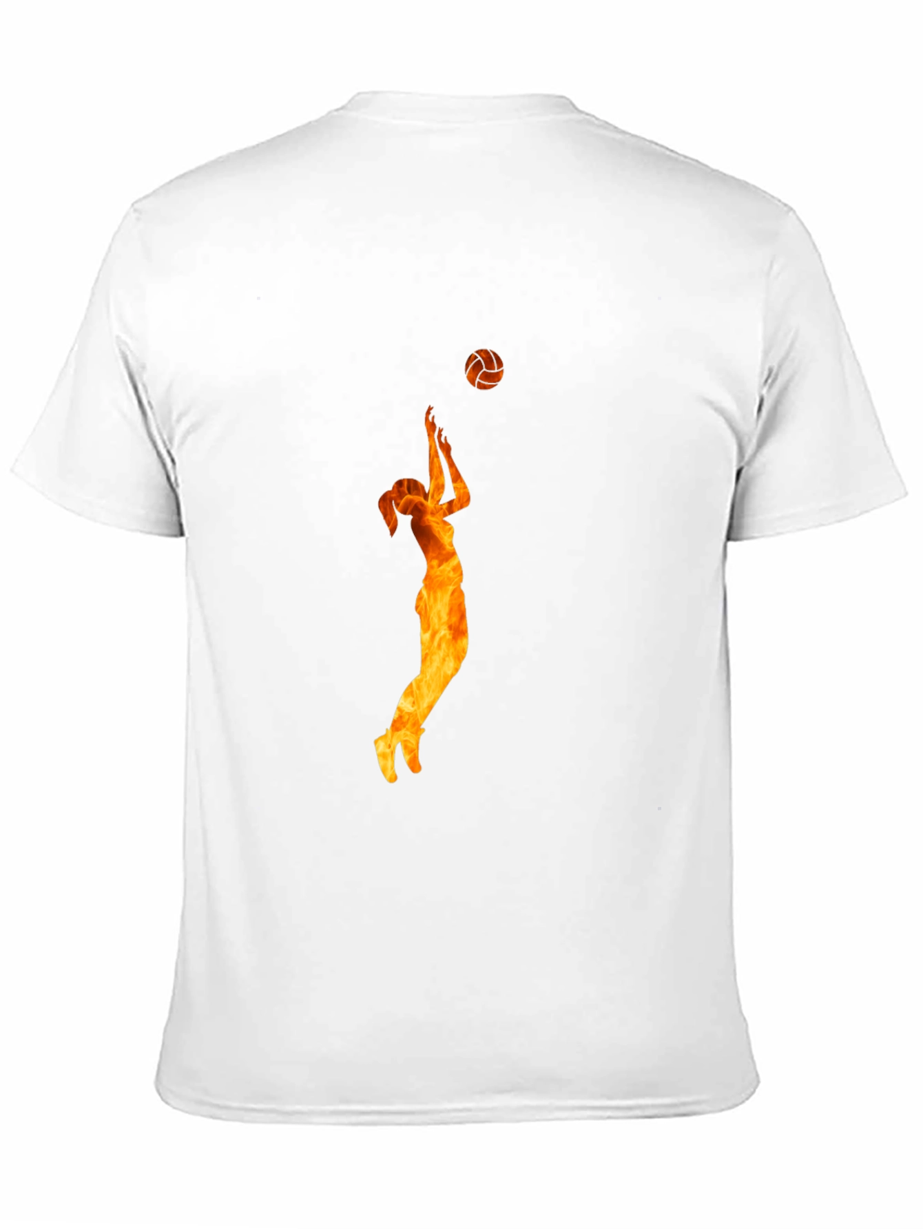 Volleyball Flame Graphic Black T-Shirt