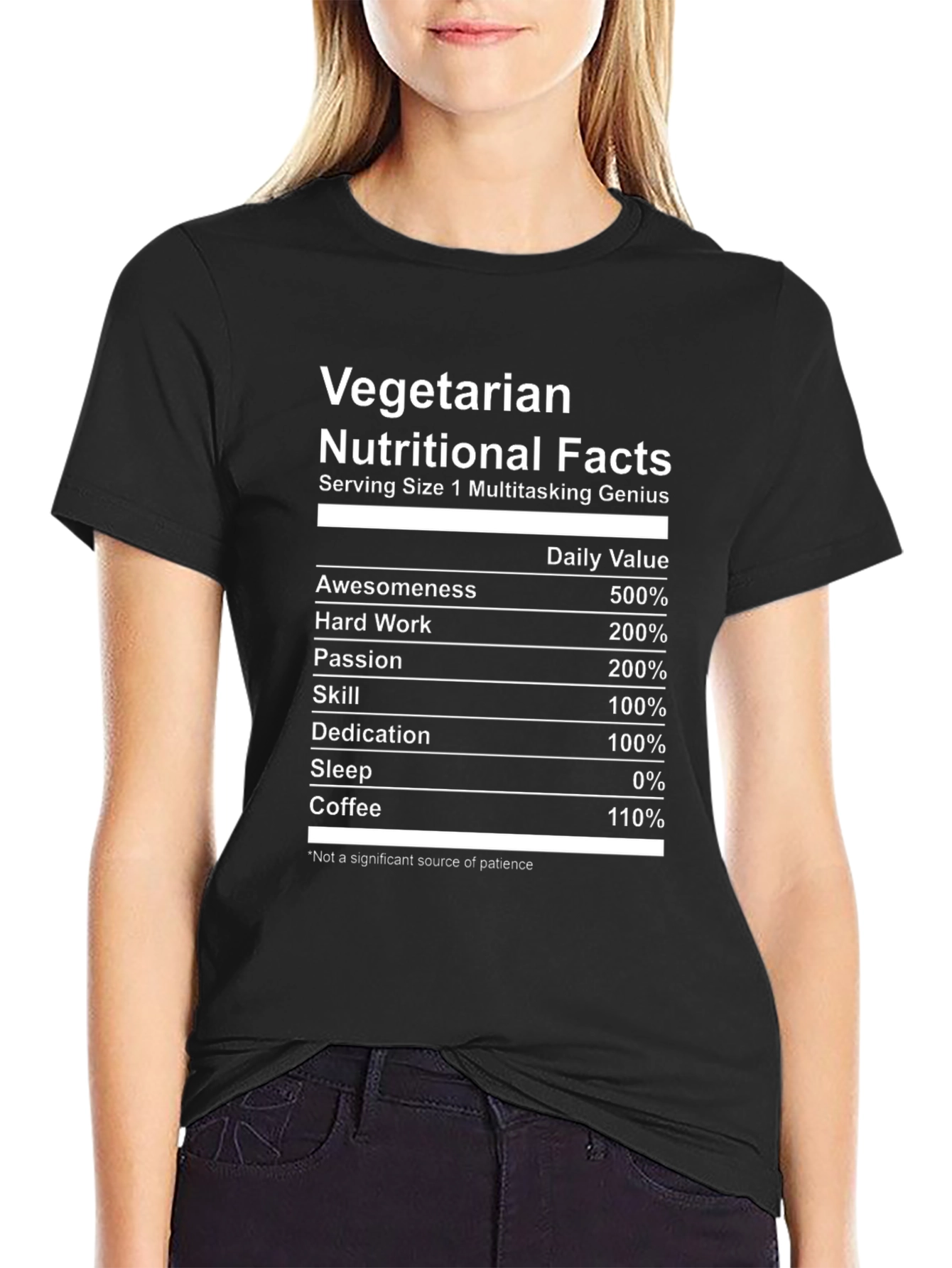Vegetarian Nutritional Facts Graphic Tee