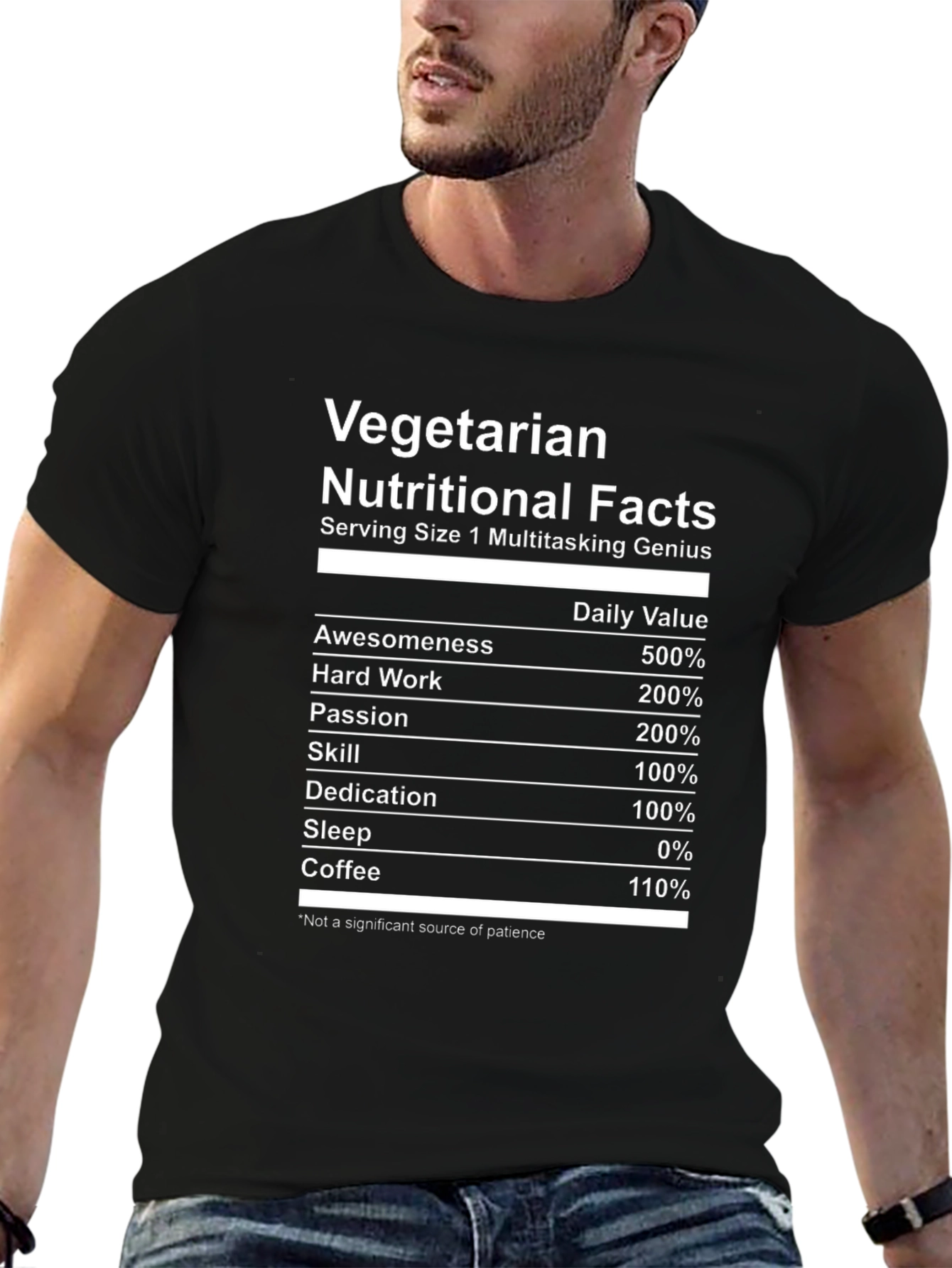 Vegetarian Nutritional Facts Graphic Tee