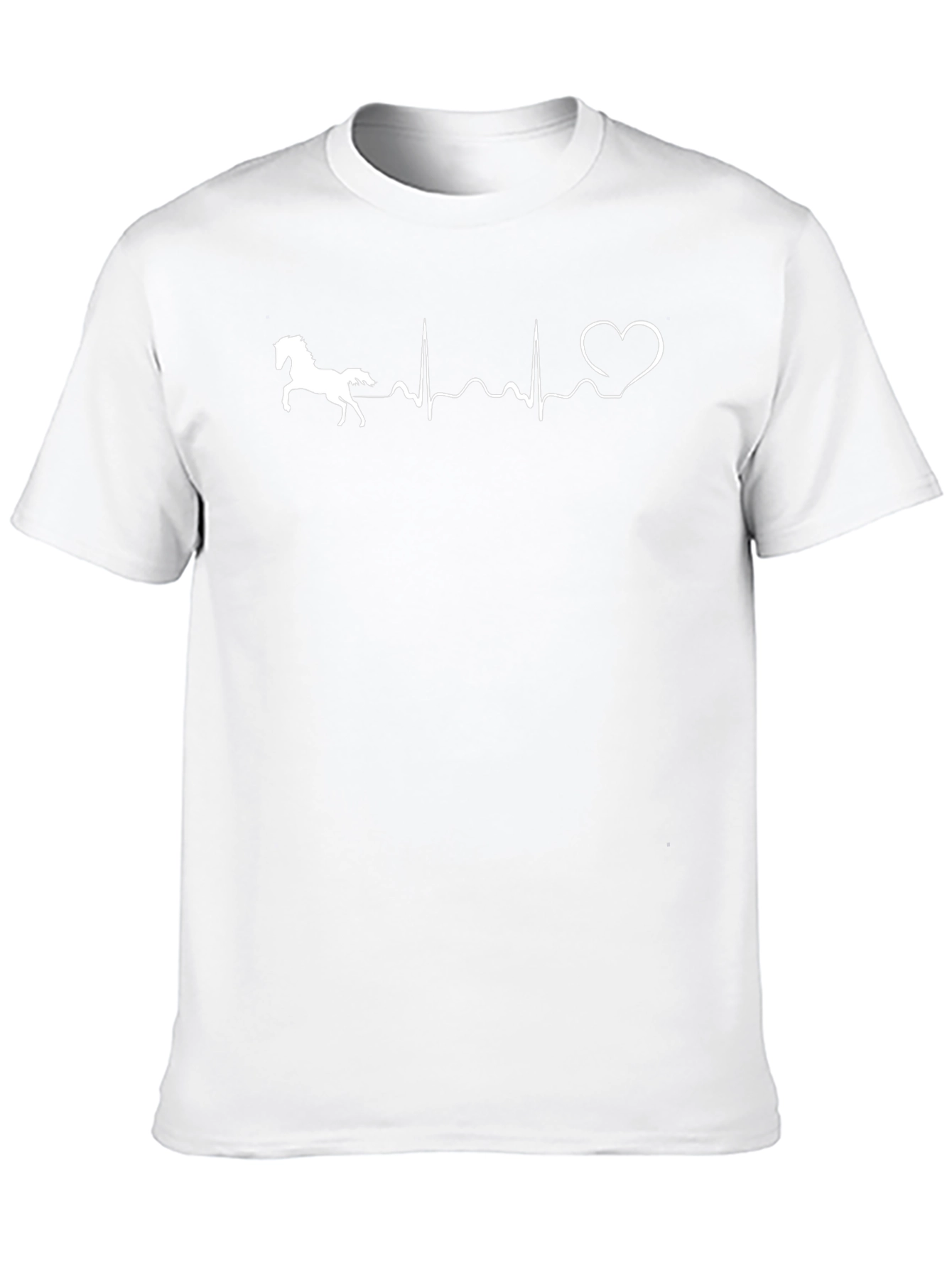 Horse Heartbeat Graphic T-Shirt - Black