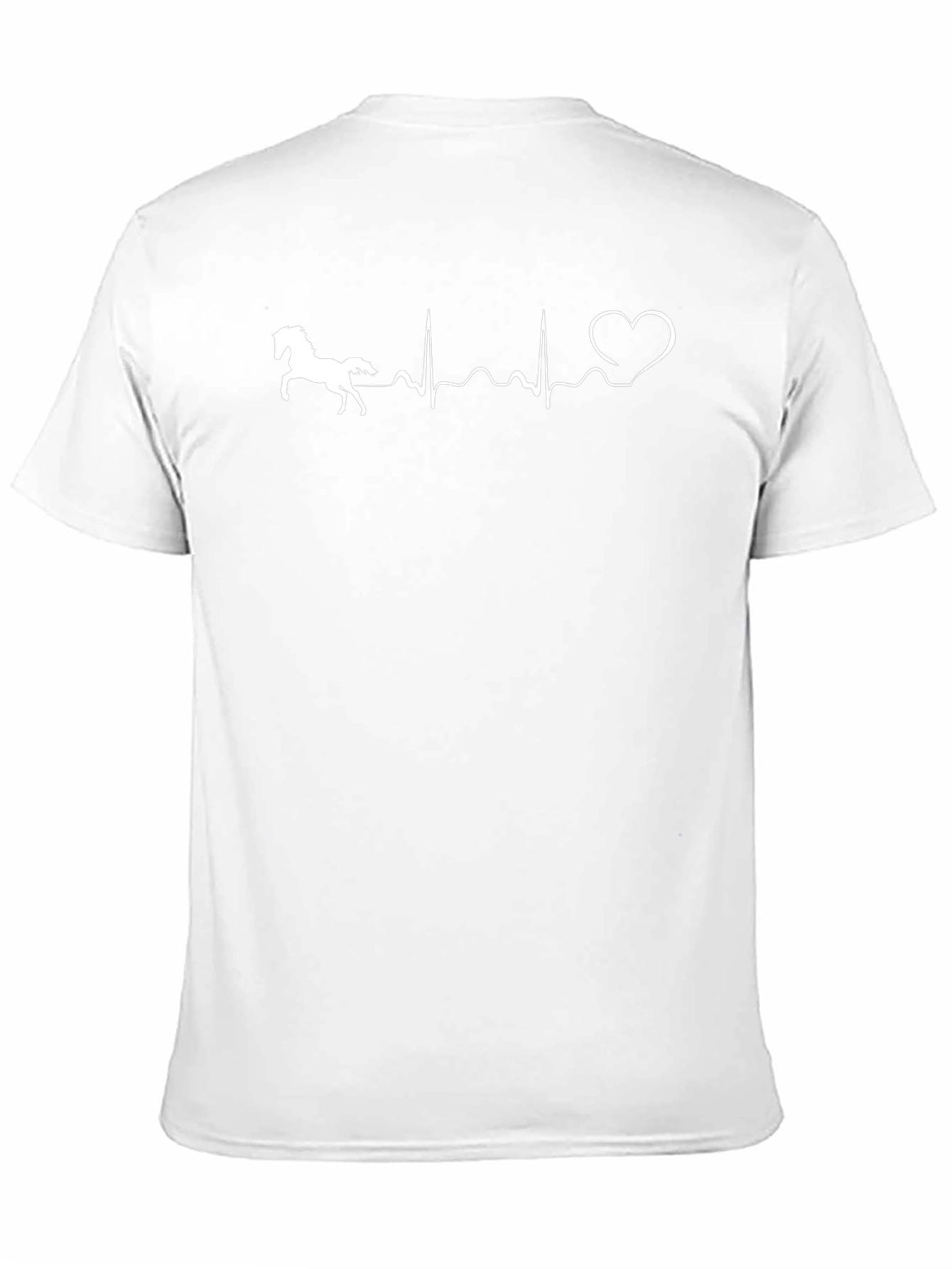 Horse Heartbeat Graphic T-Shirt - Black