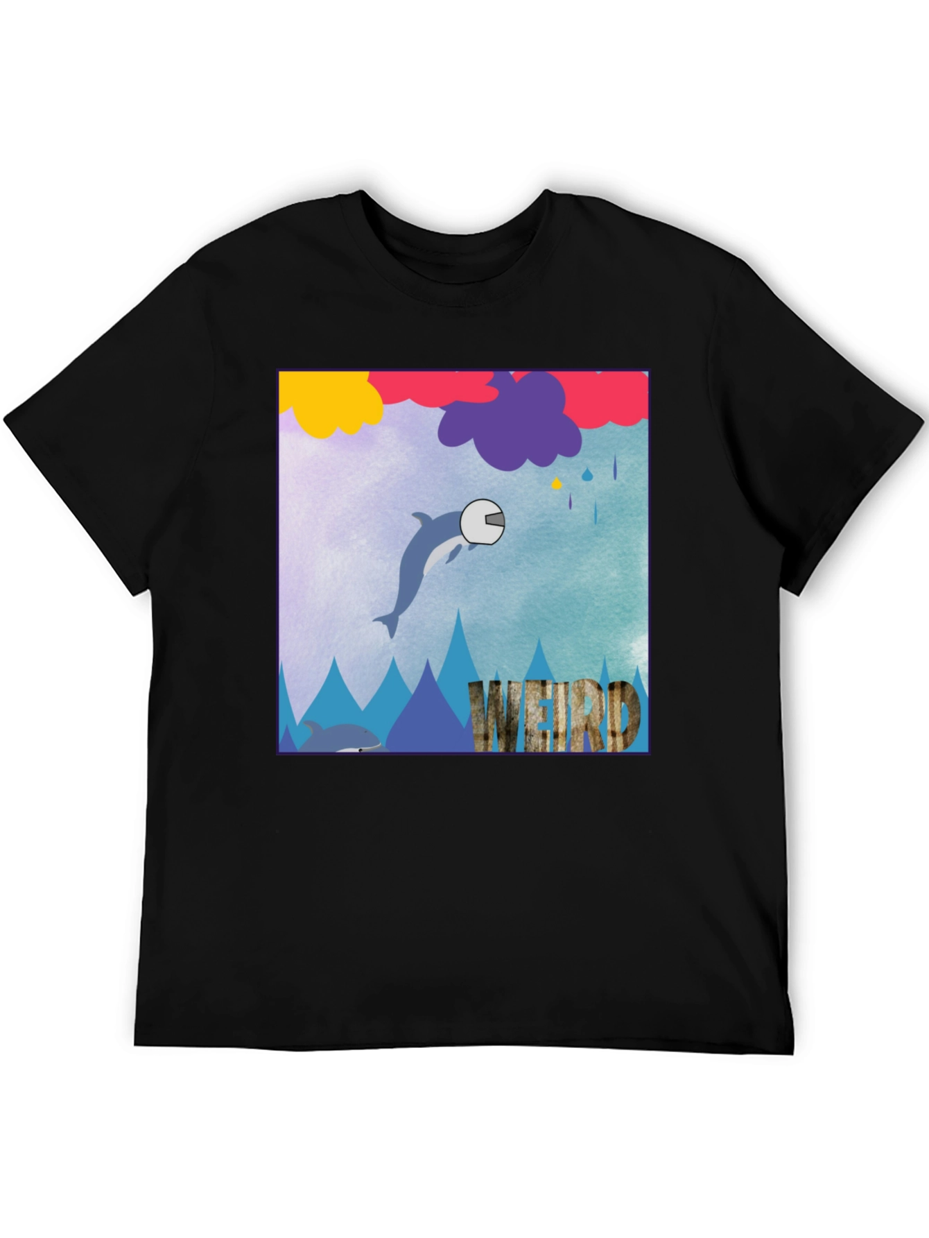 Weird Dolphin Helmet T-Shirt