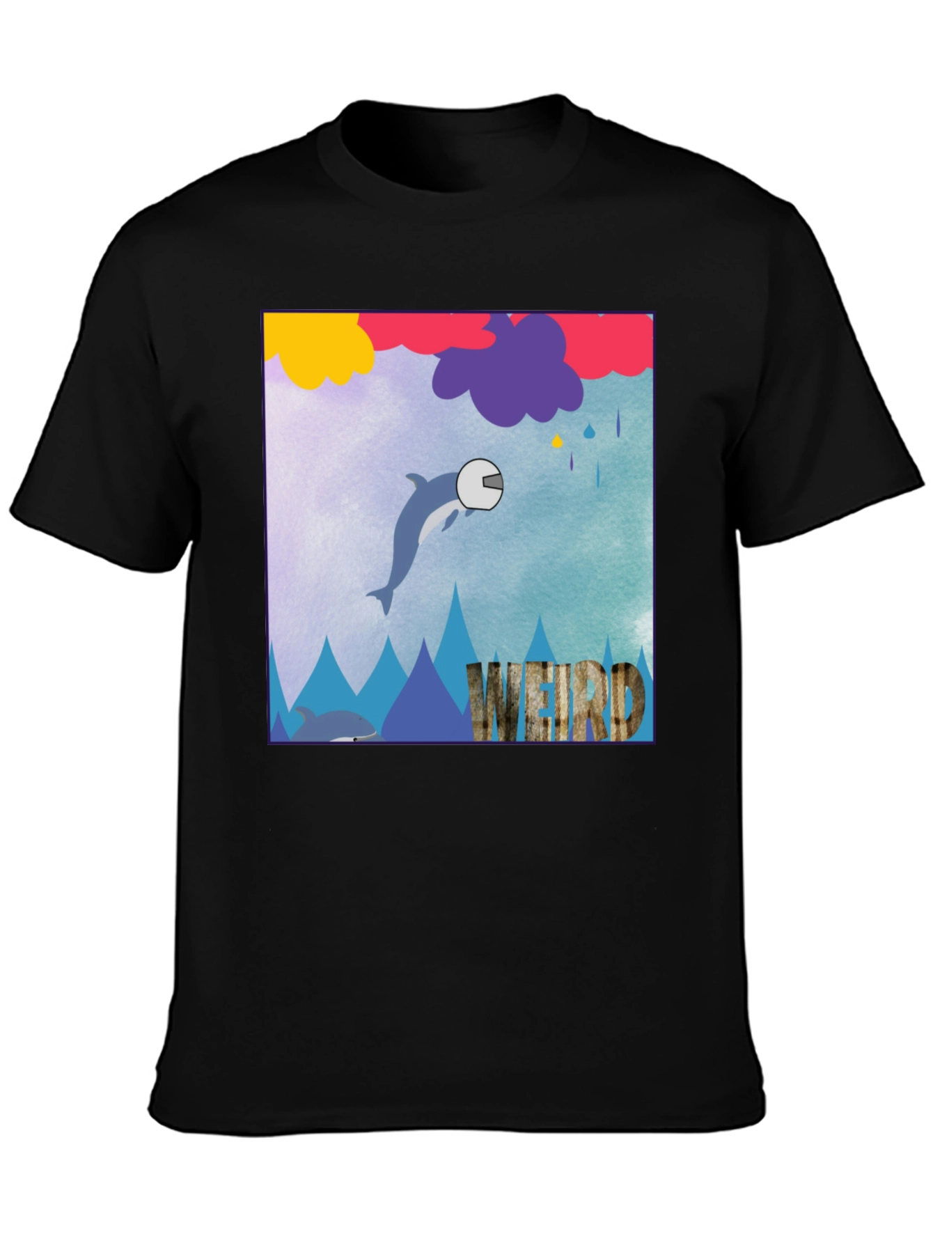 Weird Dolphin Helmet T-Shirt