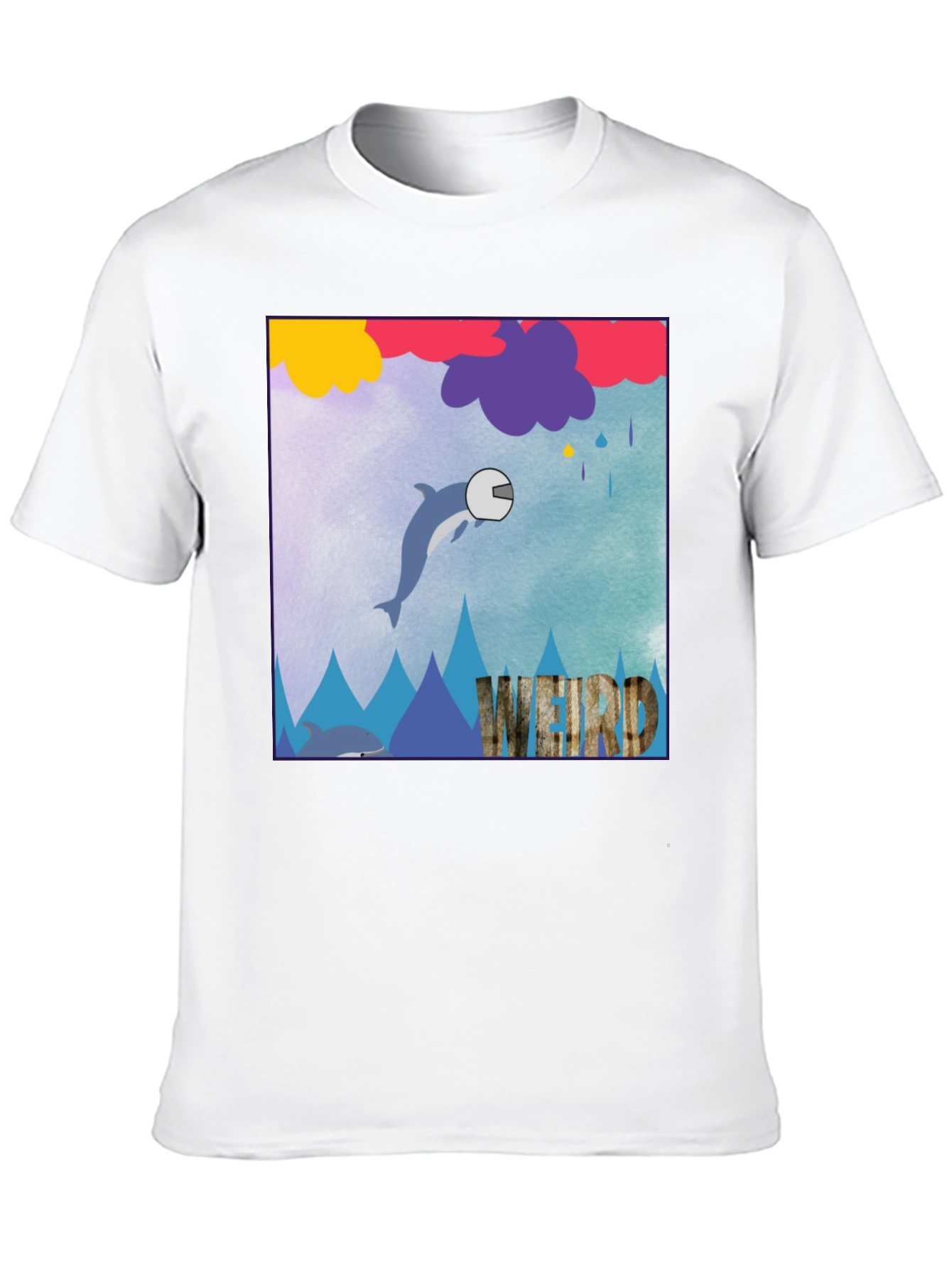 Weird Dolphin Helmet T-Shirt