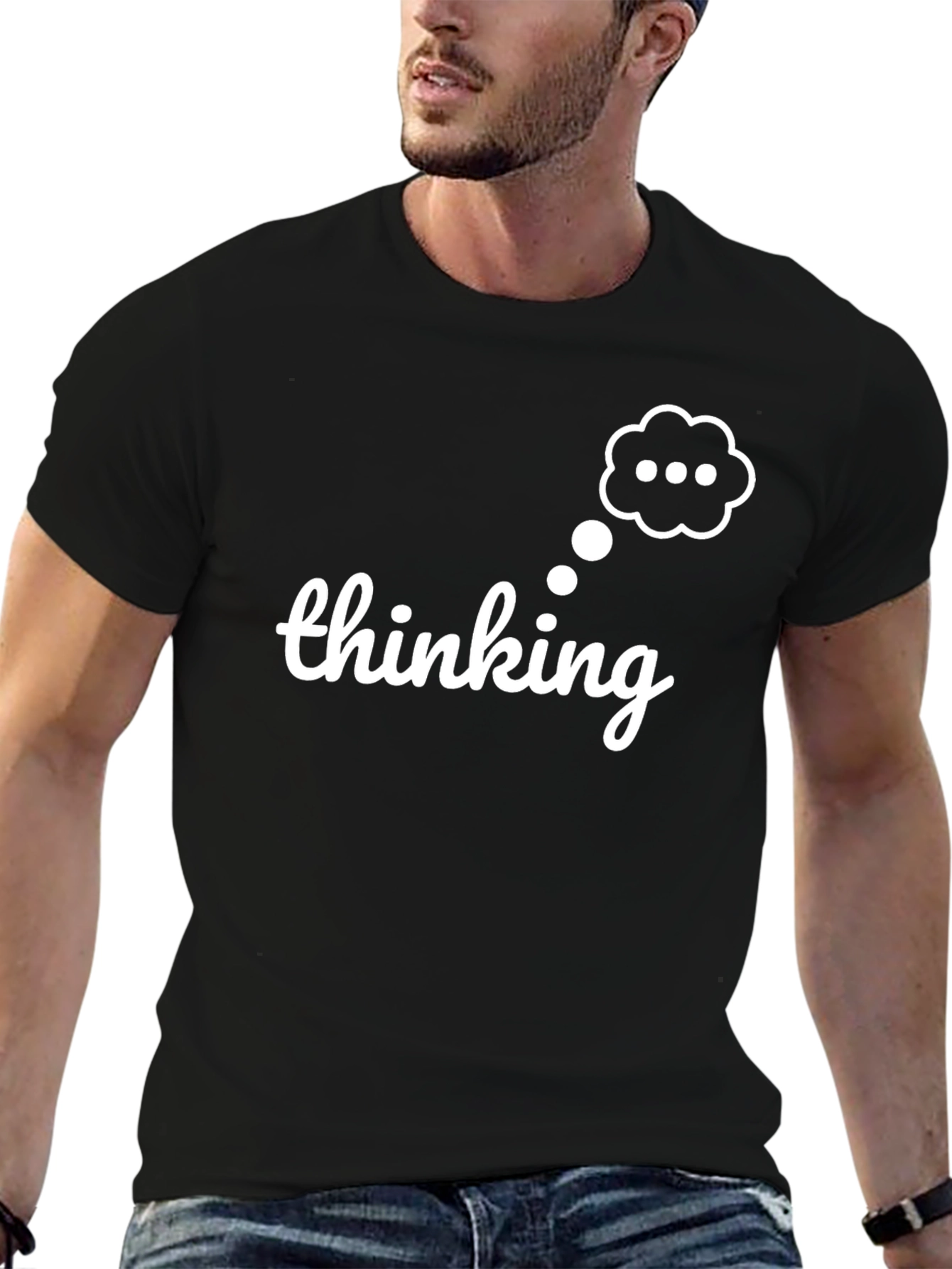 Thinking T-Shirt - Mens Funny Graphic Tee