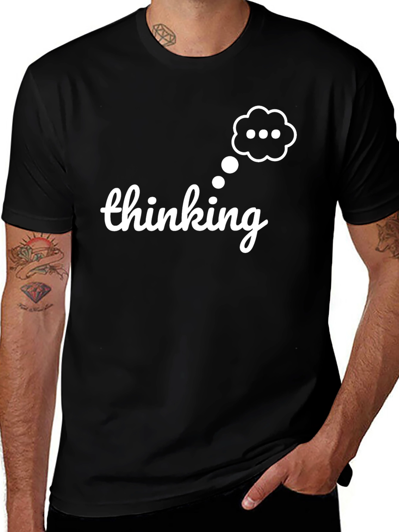 Thinking T-Shirt - Mens Funny Graphic Tee