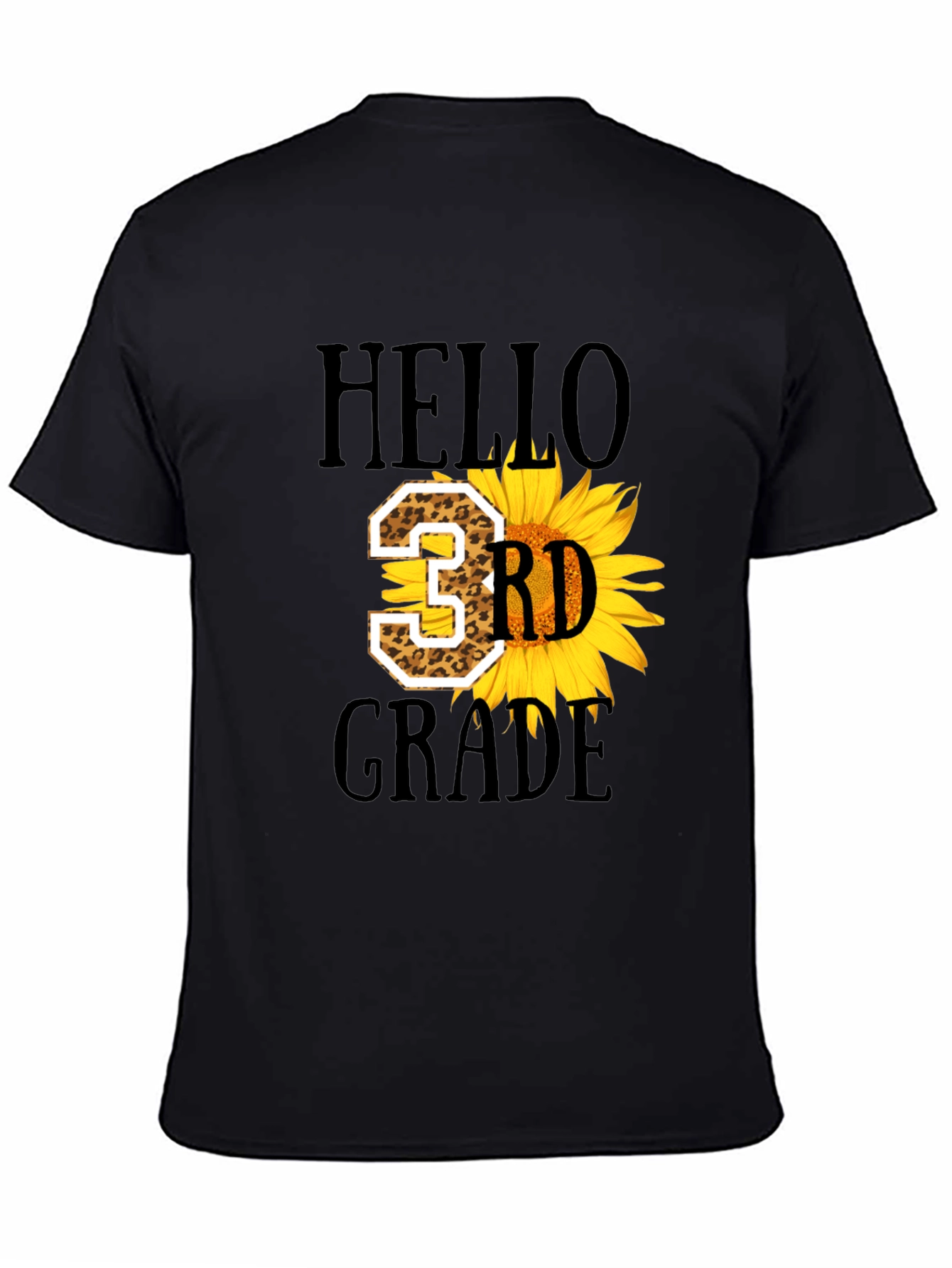 Hello 3rd Grade Leopard Sunflower T-Shirt