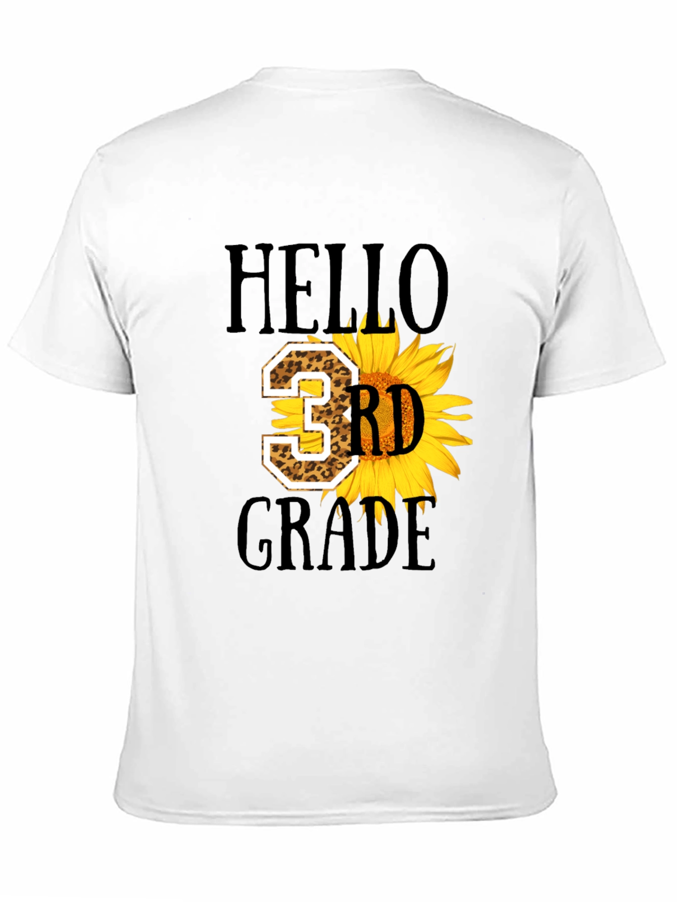 Hello 3rd Grade Leopard Sunflower T-Shirt