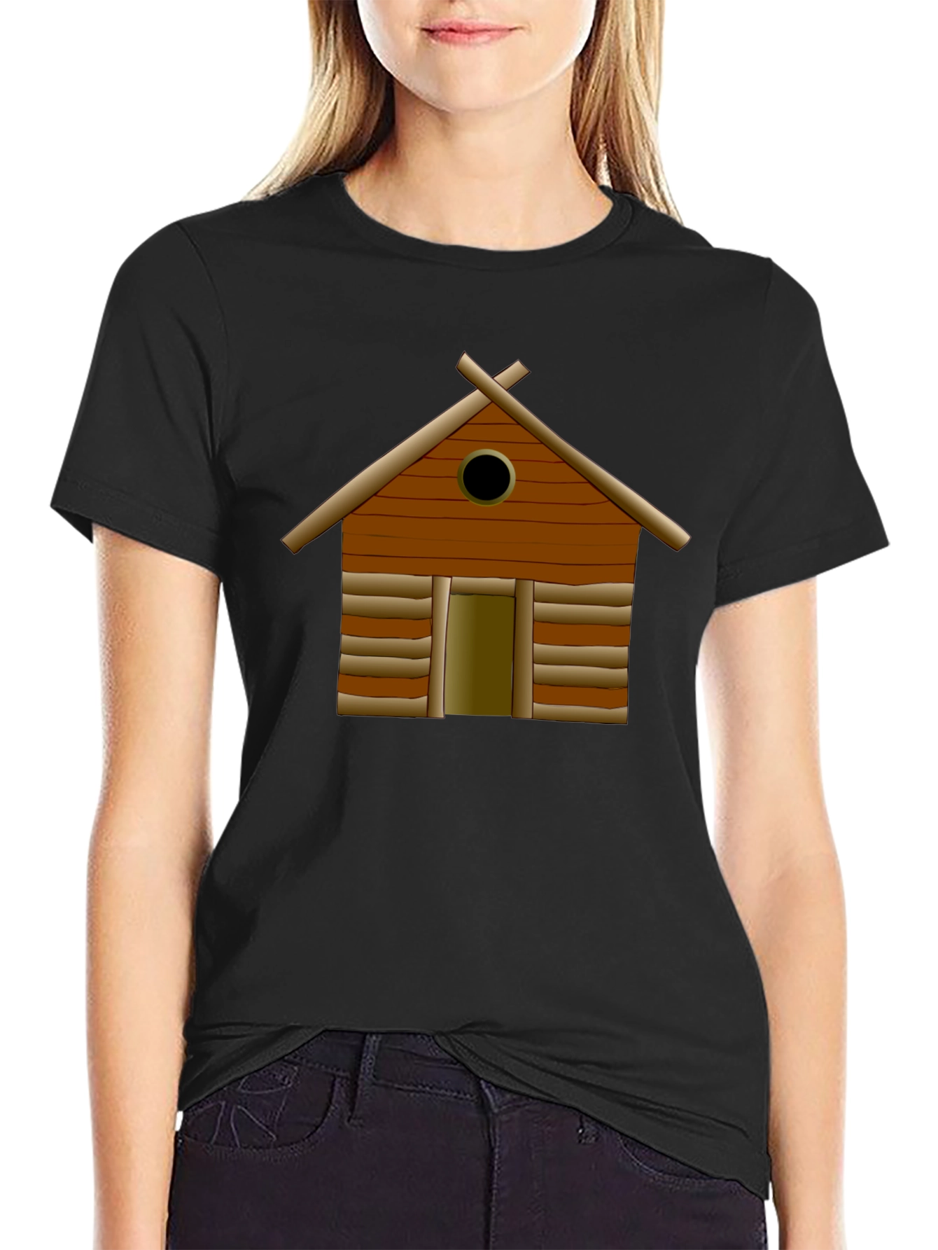 Log Cabin Graphic Tee - Classic Black