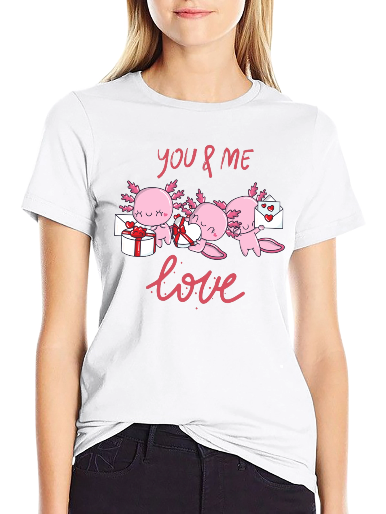 Axolotl Love T-Shirt - Valentines Day Cute