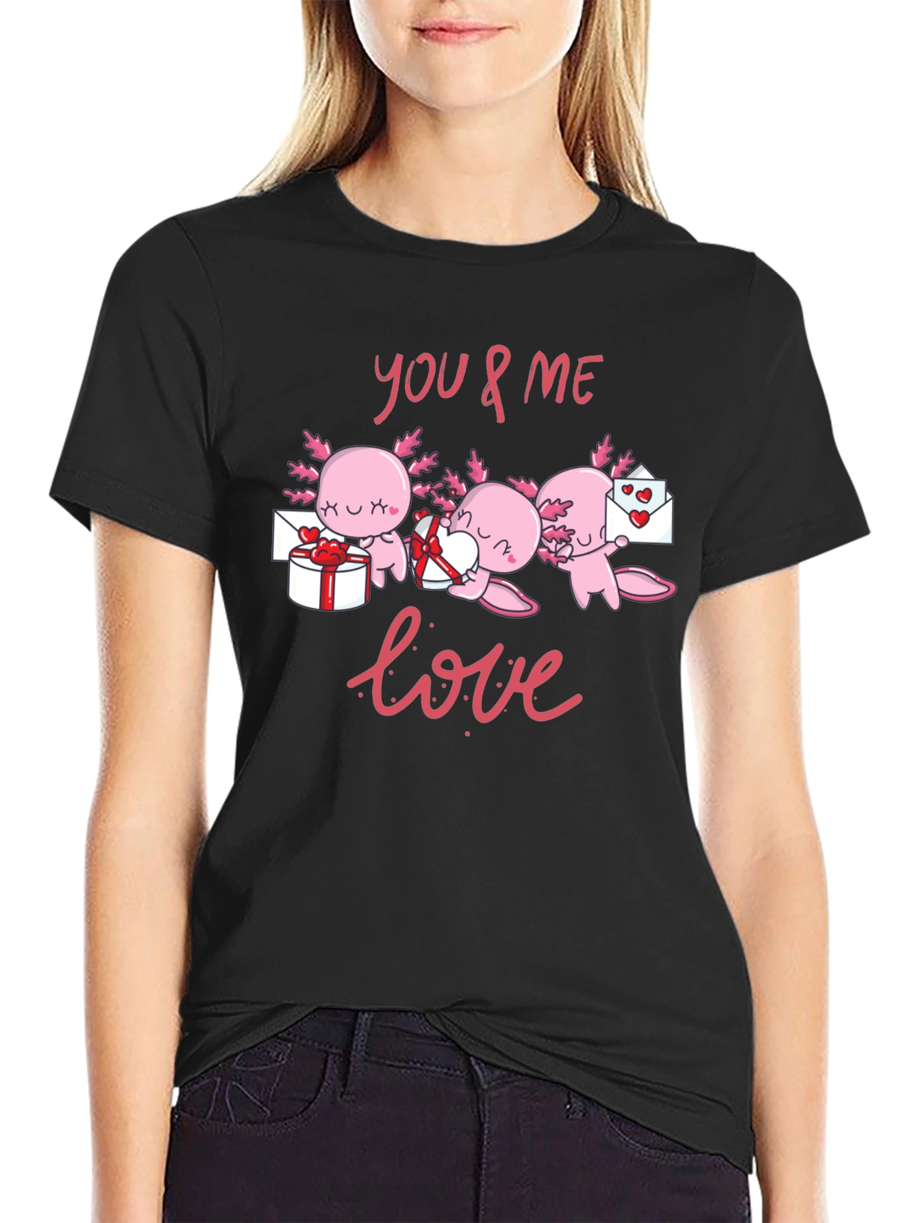 Axolotl Love T-Shirt - Valentines Day Cute