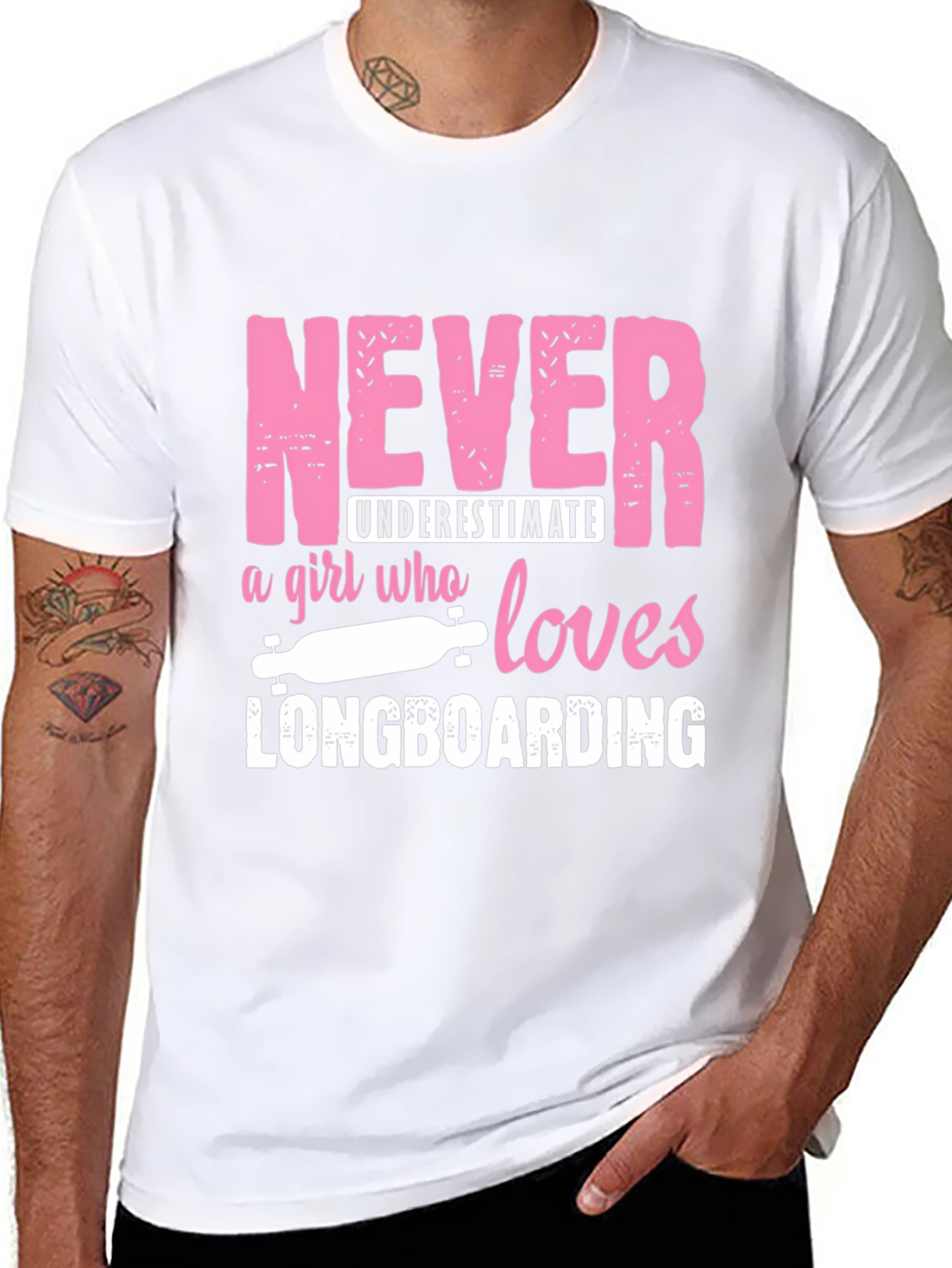 Never Underestimate a Girl Who Loves Longboarding T-Shirt