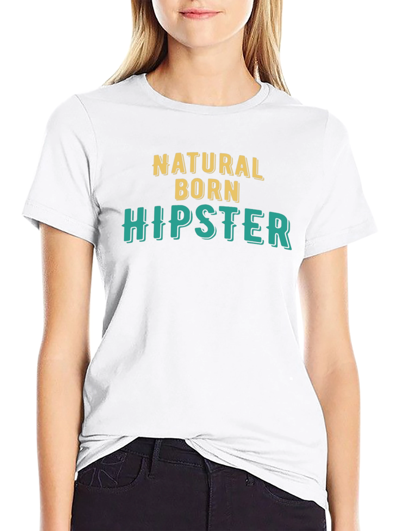 Natural Born Hipster Black Graphic Tee