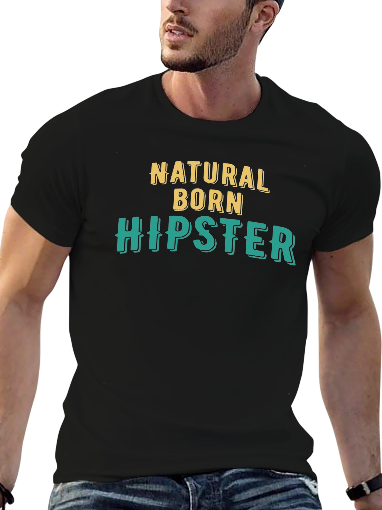 Natural Born Hipster Black Graphic Tee
