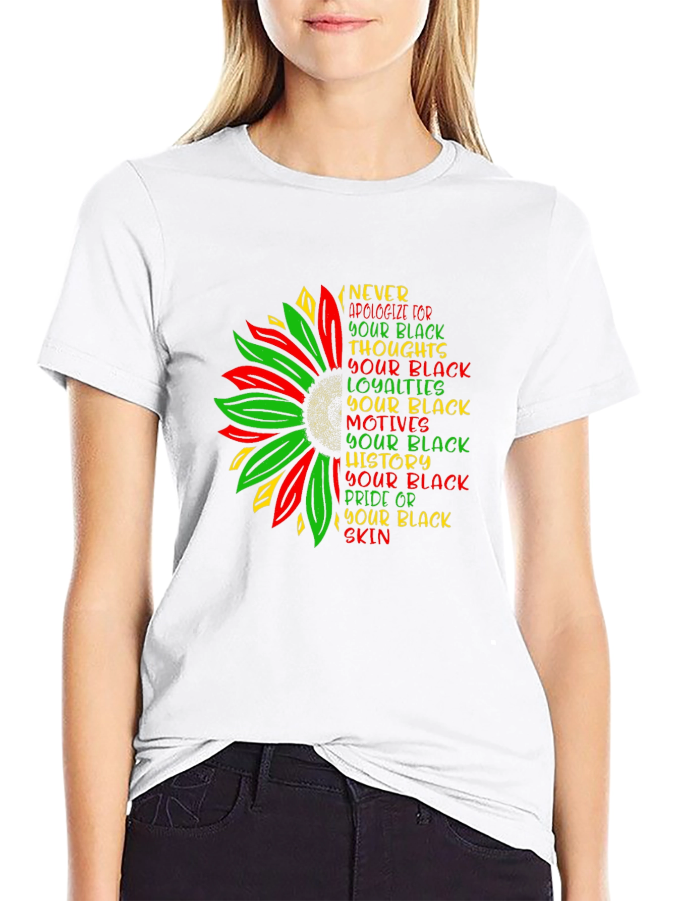 Black Pride Sunflower Graphic Tee