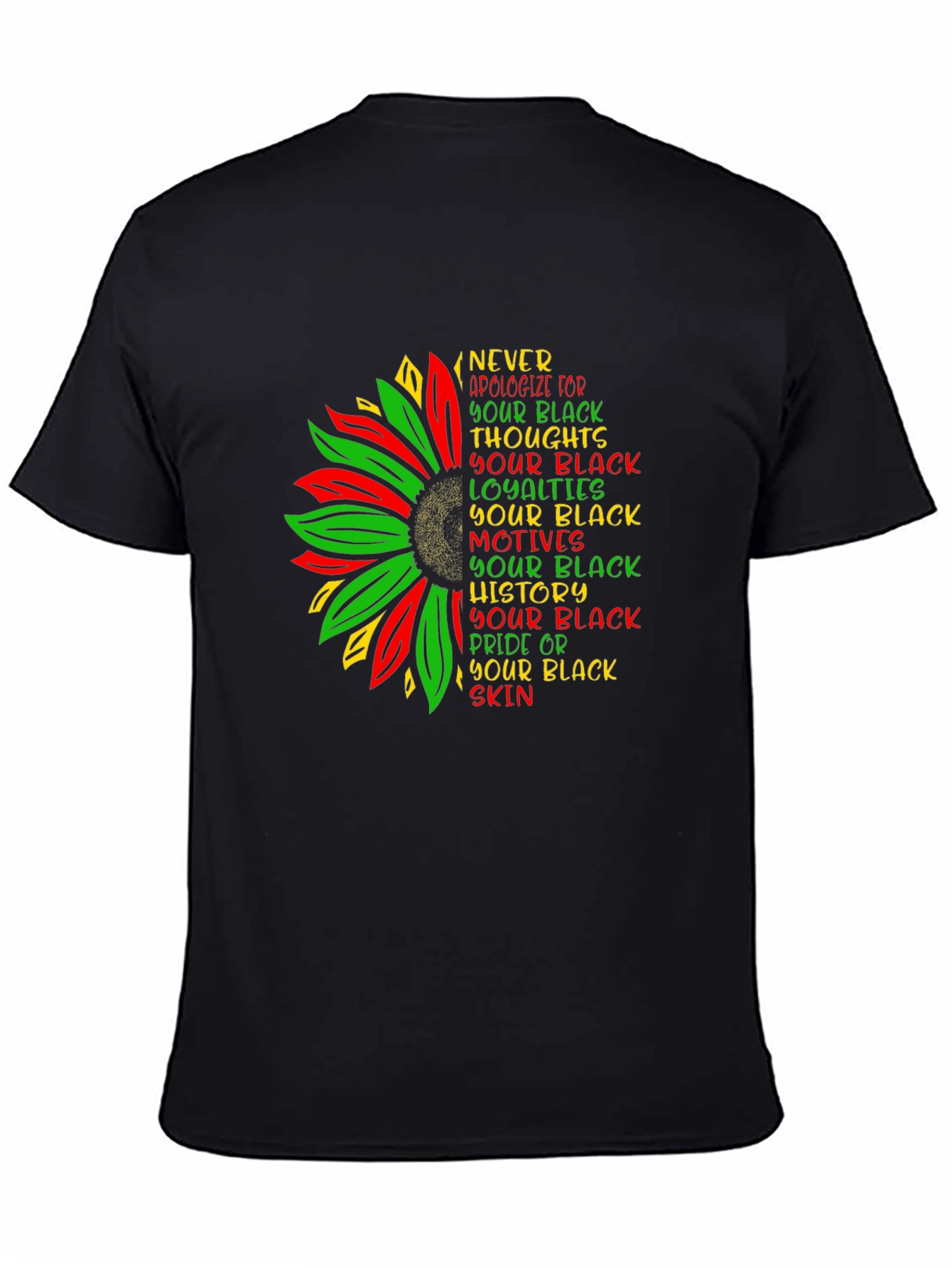 Black Pride Sunflower Graphic Tee