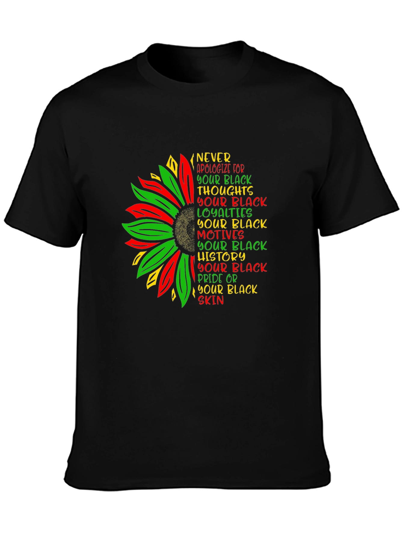 Black Pride Sunflower Graphic Tee