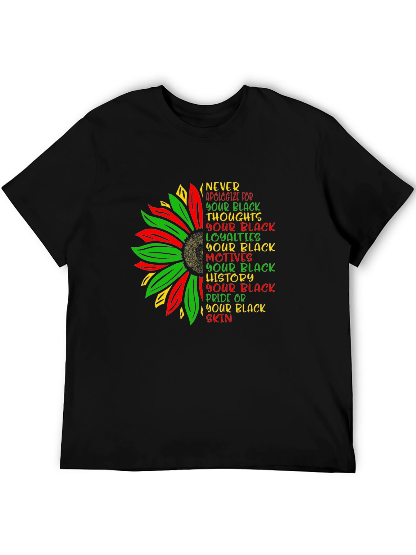 Black Pride Sunflower Graphic Tee