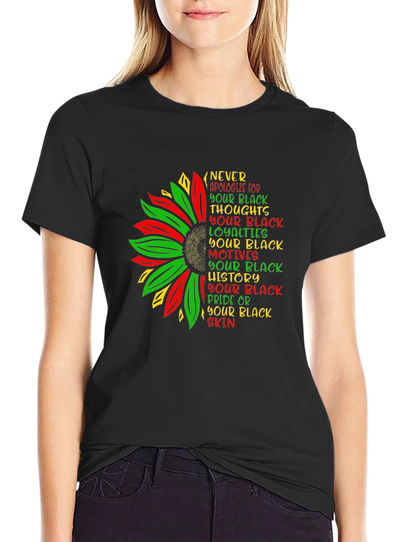 Black Pride Sunflower Graphic Tee