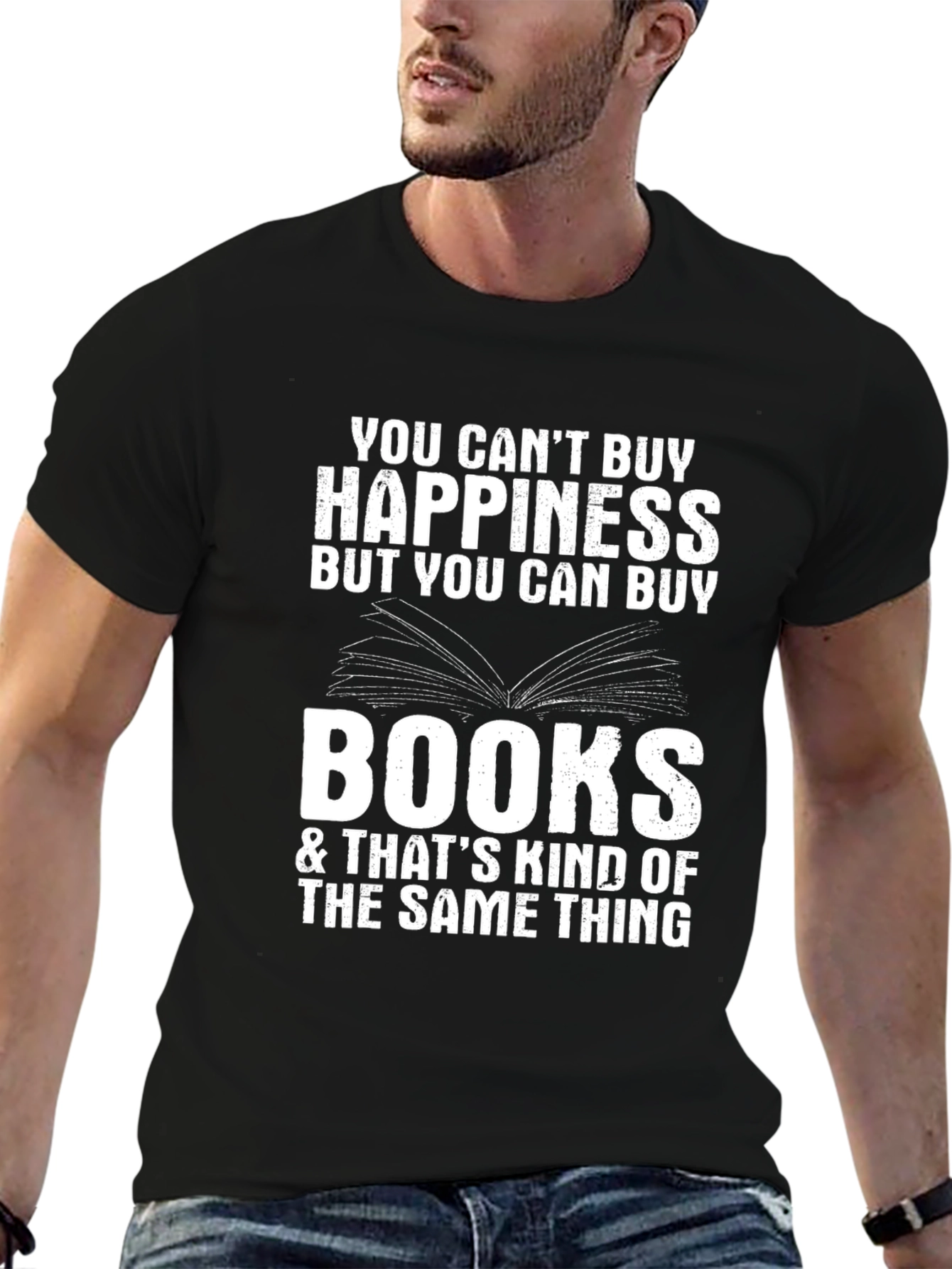 Funny Book Lover T-Shirt - Happiness & Books