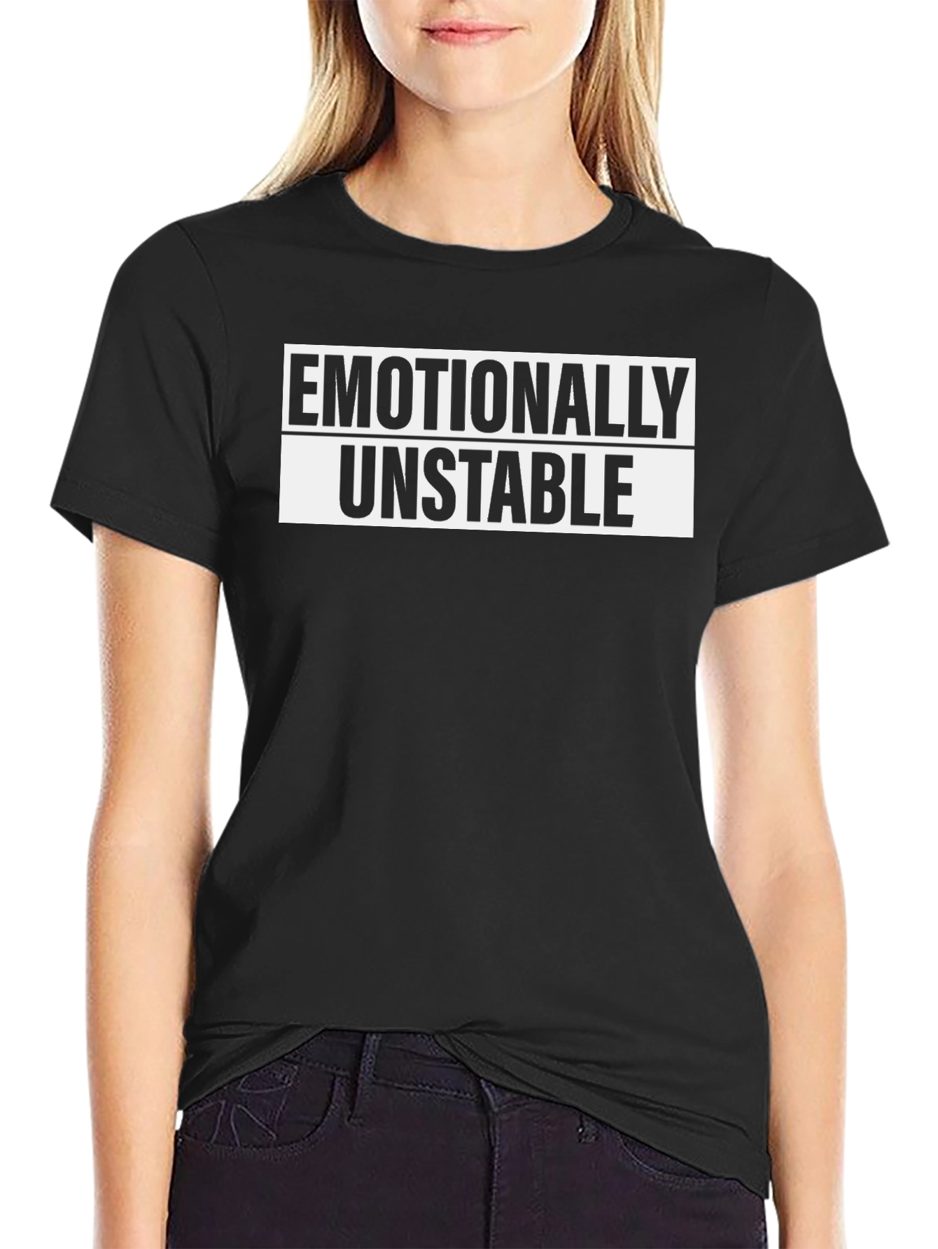 Emotionally Unstable Graphic Tee - Black Cotton T-Shirt