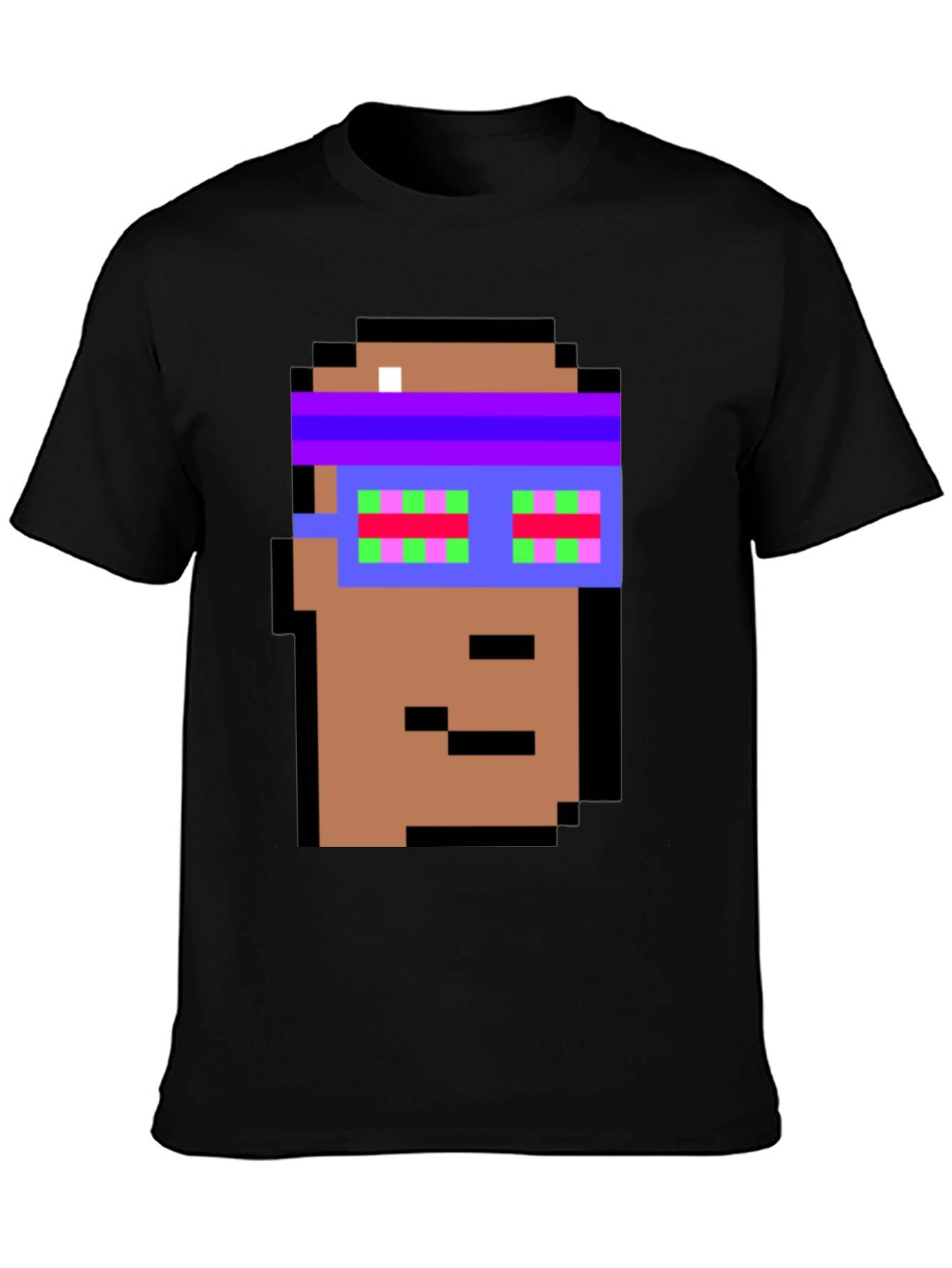 Crypto Pixel Art T-Shirt - Funky Block Head Design