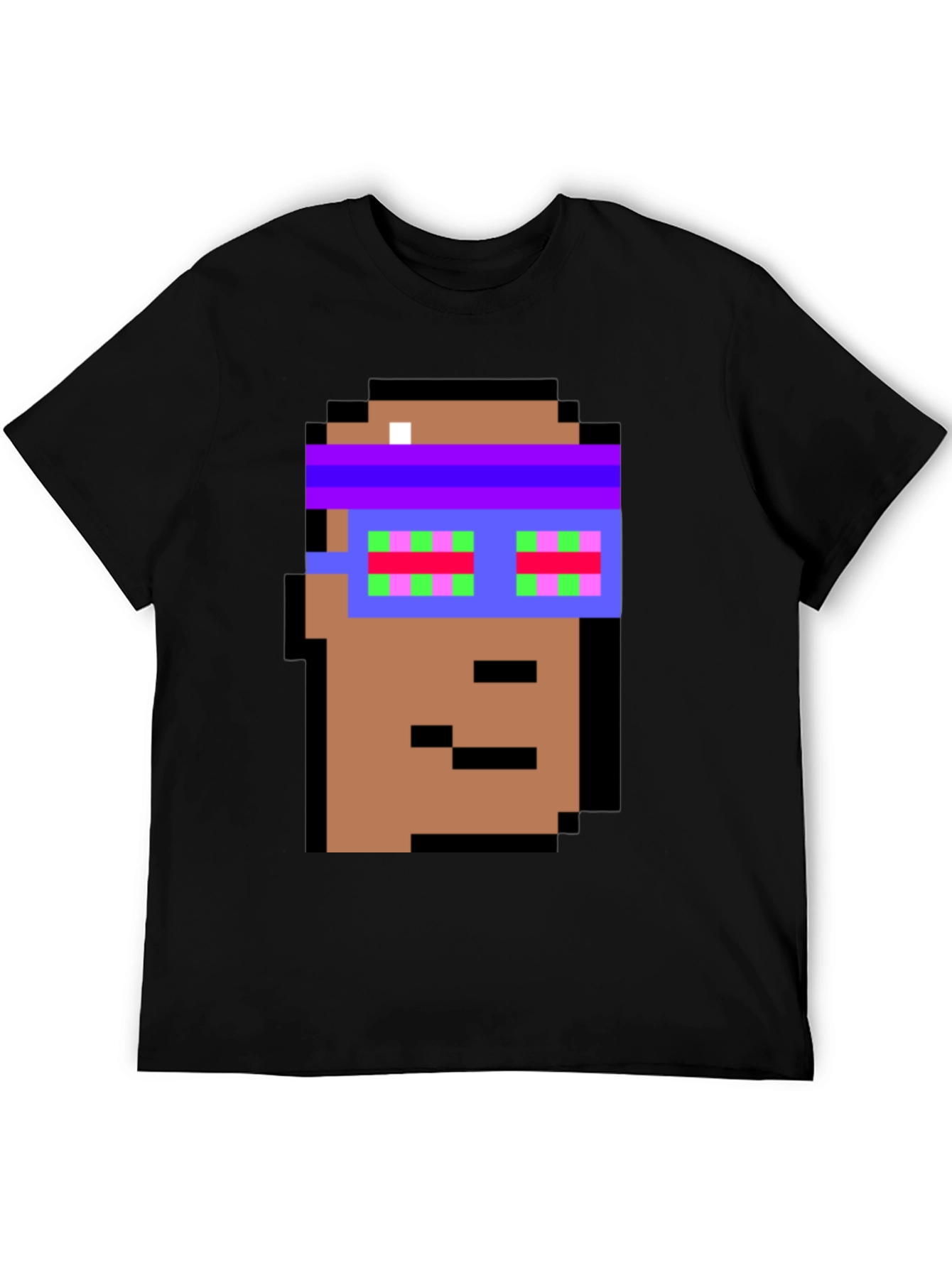 Crypto Pixel Art T-Shirt - Funky Block Head Design