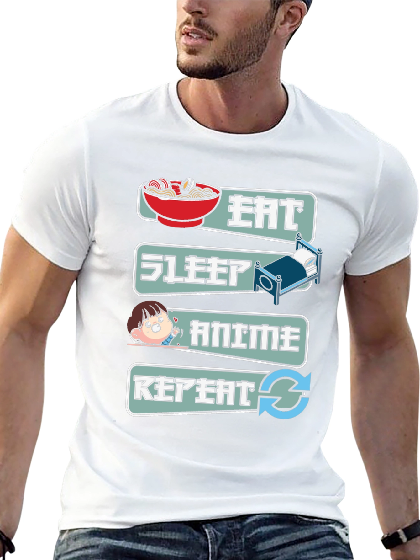 Eat Sleep Anime Repeat T-Shirt