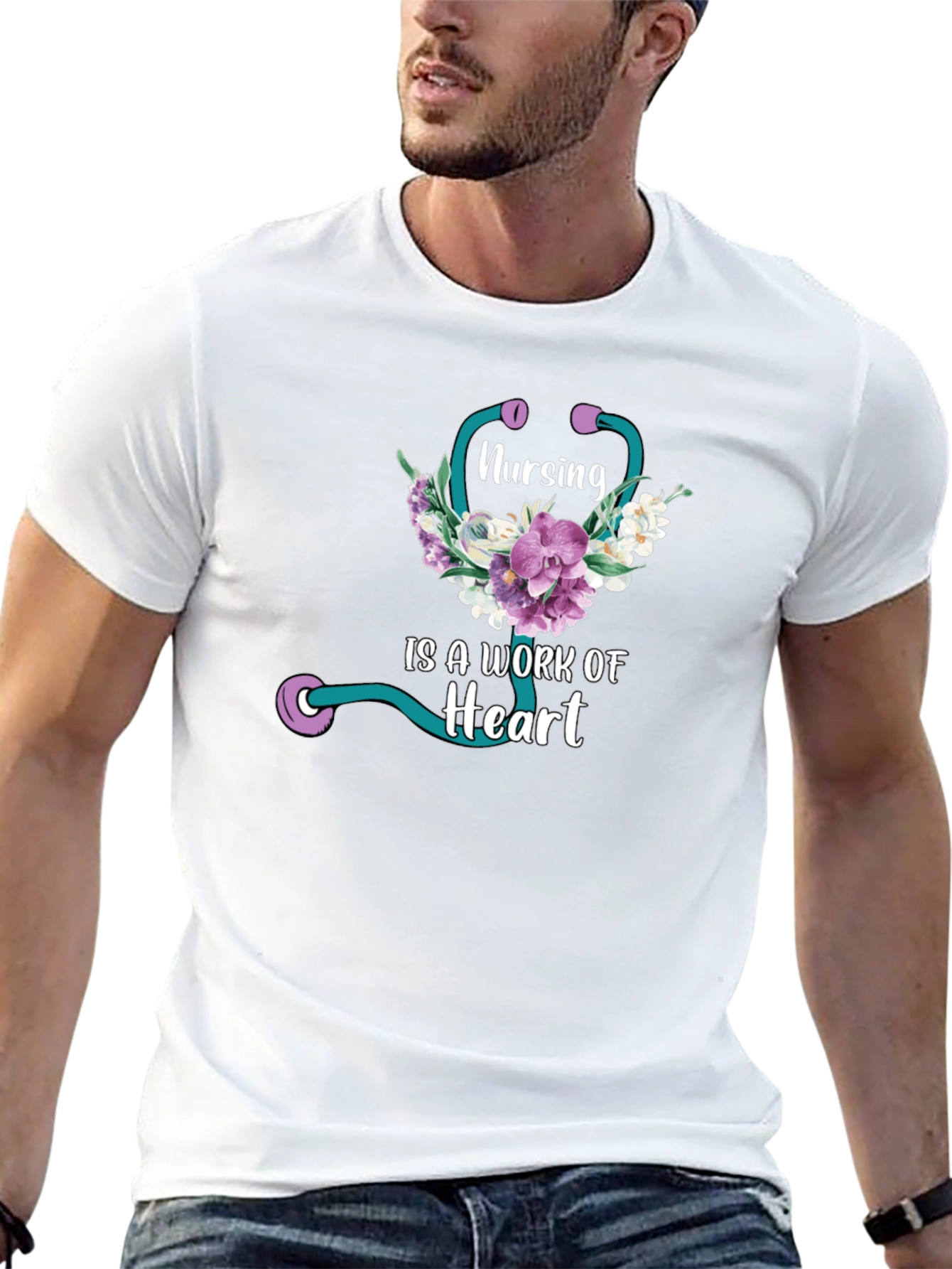 Nursing is a Work of Heart Graphic T-Shirt