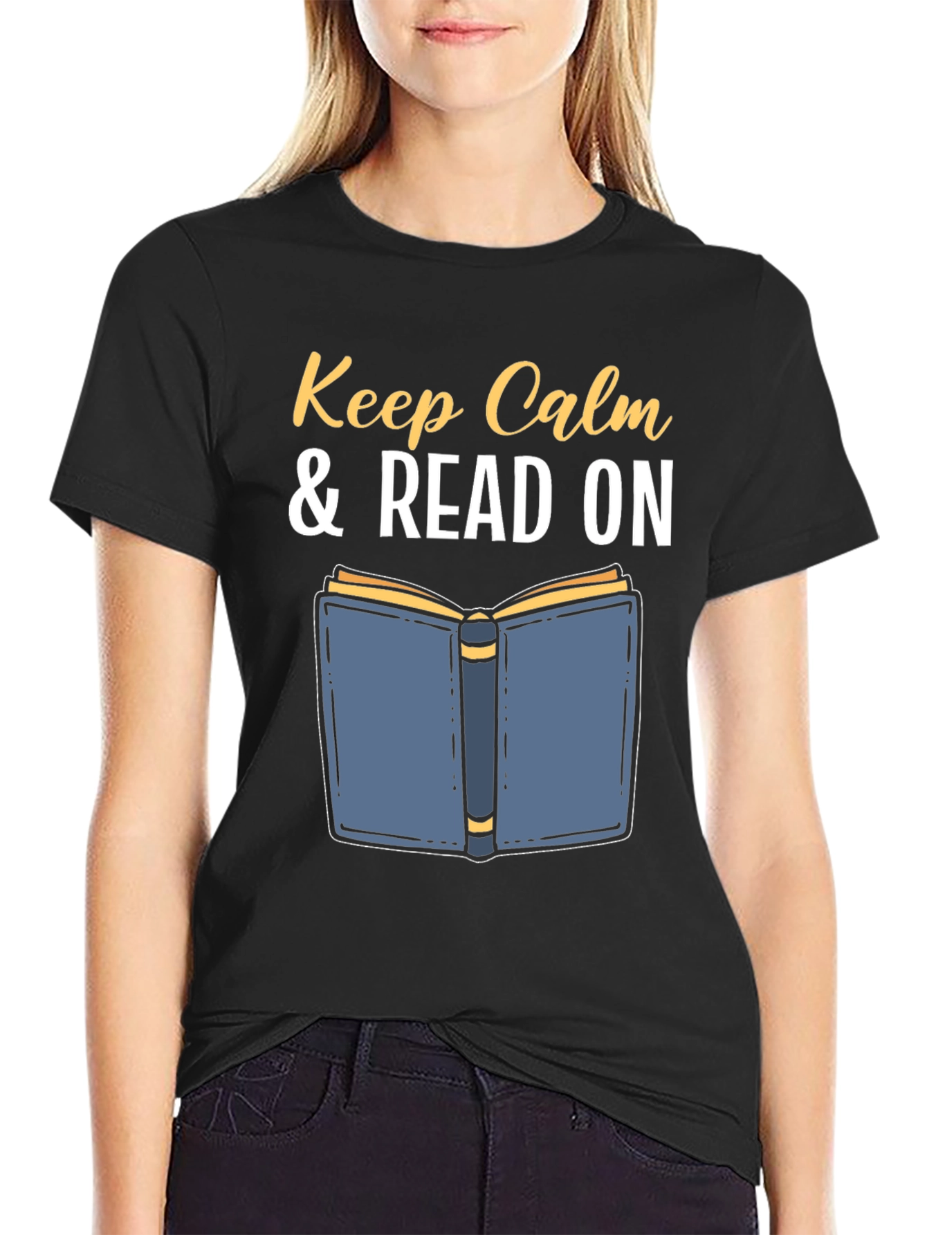 Keep Calm & Read On Black T-Shirt