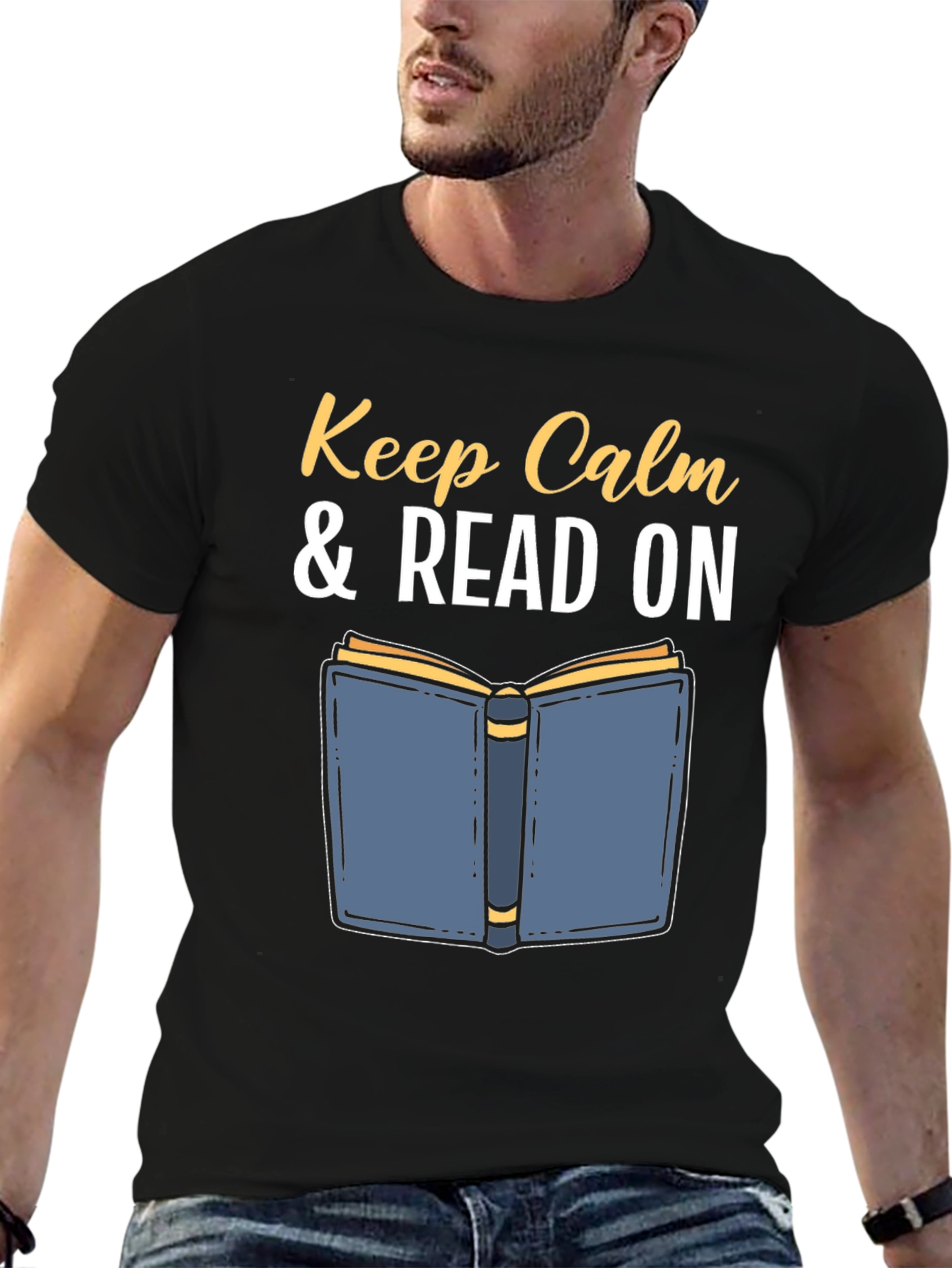 Keep Calm & Read On Black T-Shirt