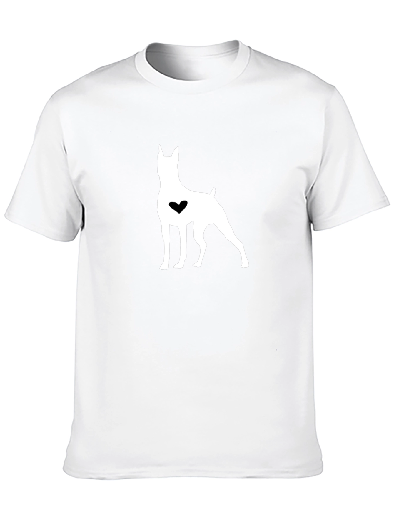 Dog Heart Graphic T-Shirt - Casual Black Tee
