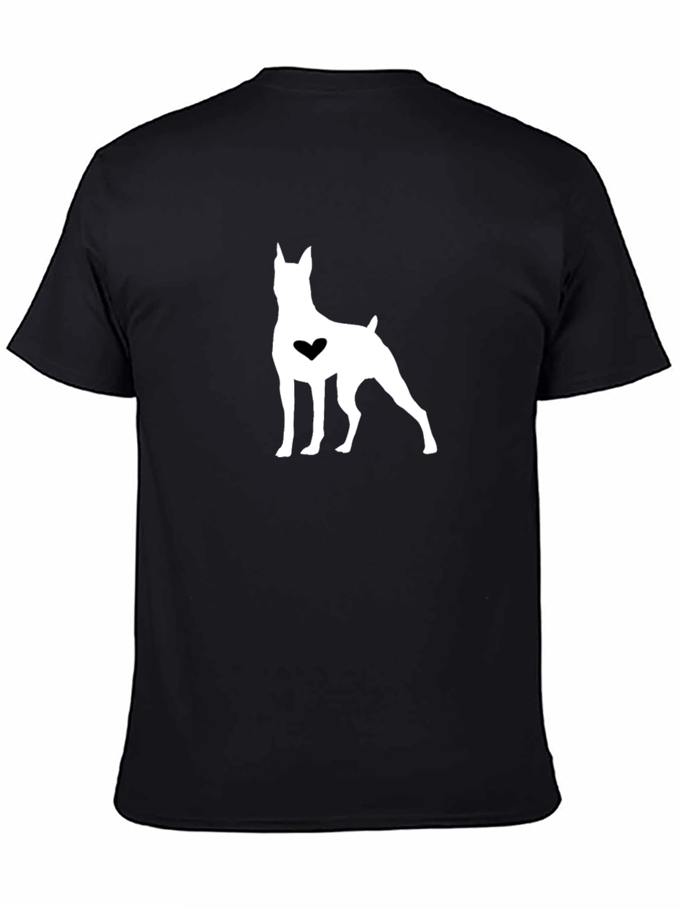 Dog Heart Graphic T-Shirt - Casual Black Tee