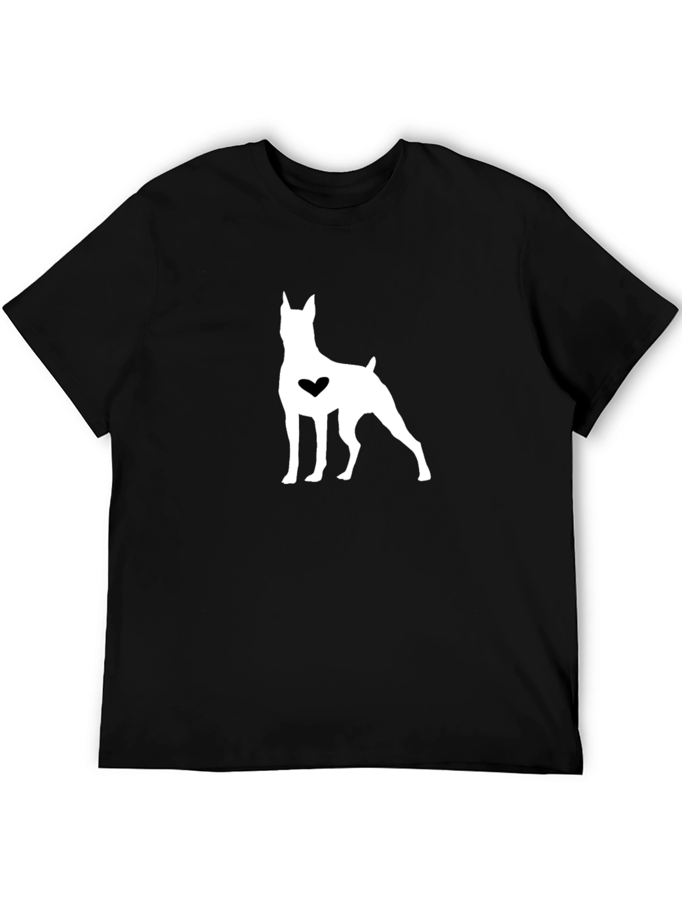 Dog Heart Graphic T-Shirt - Casual Black Tee