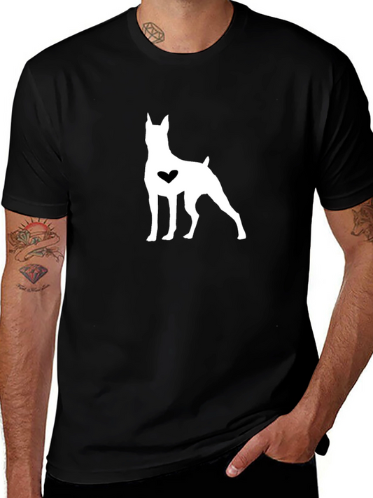 Dog Heart Graphic T-Shirt - Casual Black Tee