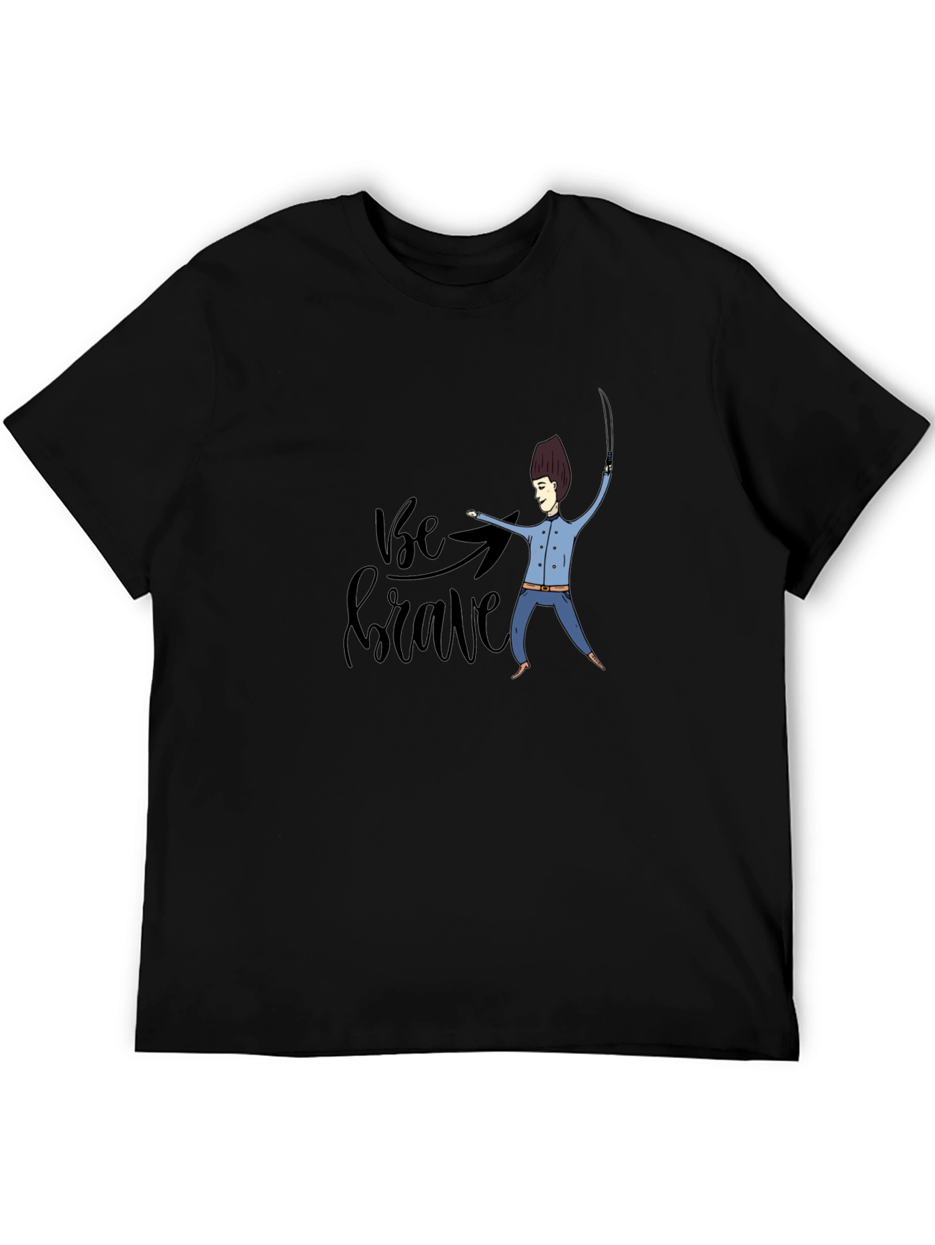 Be Brave Black Graphic T-Shirt