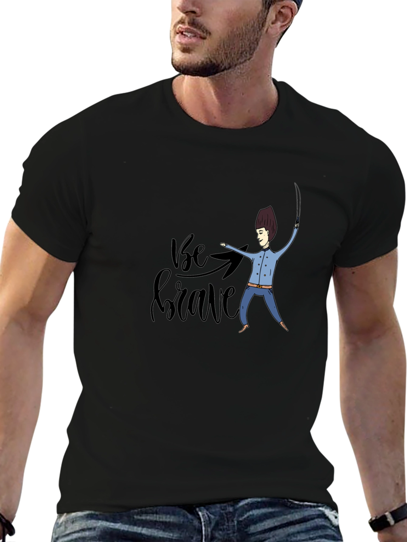 Be Brave Black Graphic T-Shirt