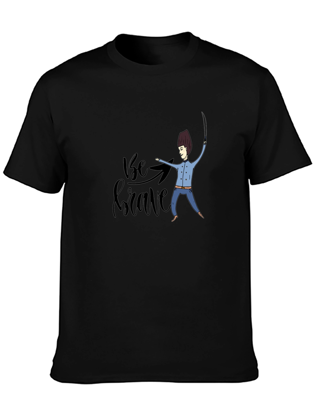 Be Brave Black Graphic T-Shirt