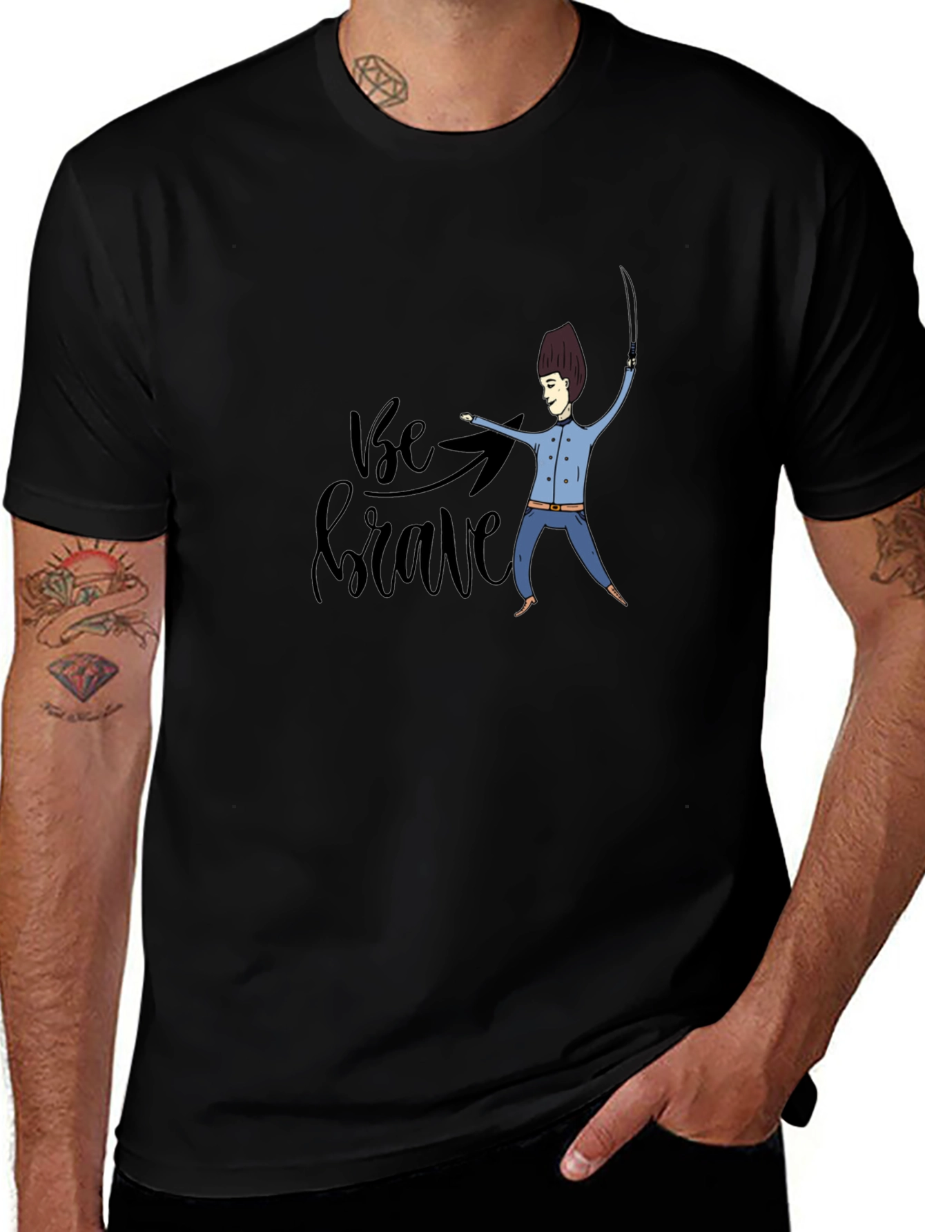 Be Brave Black Graphic T-Shirt
