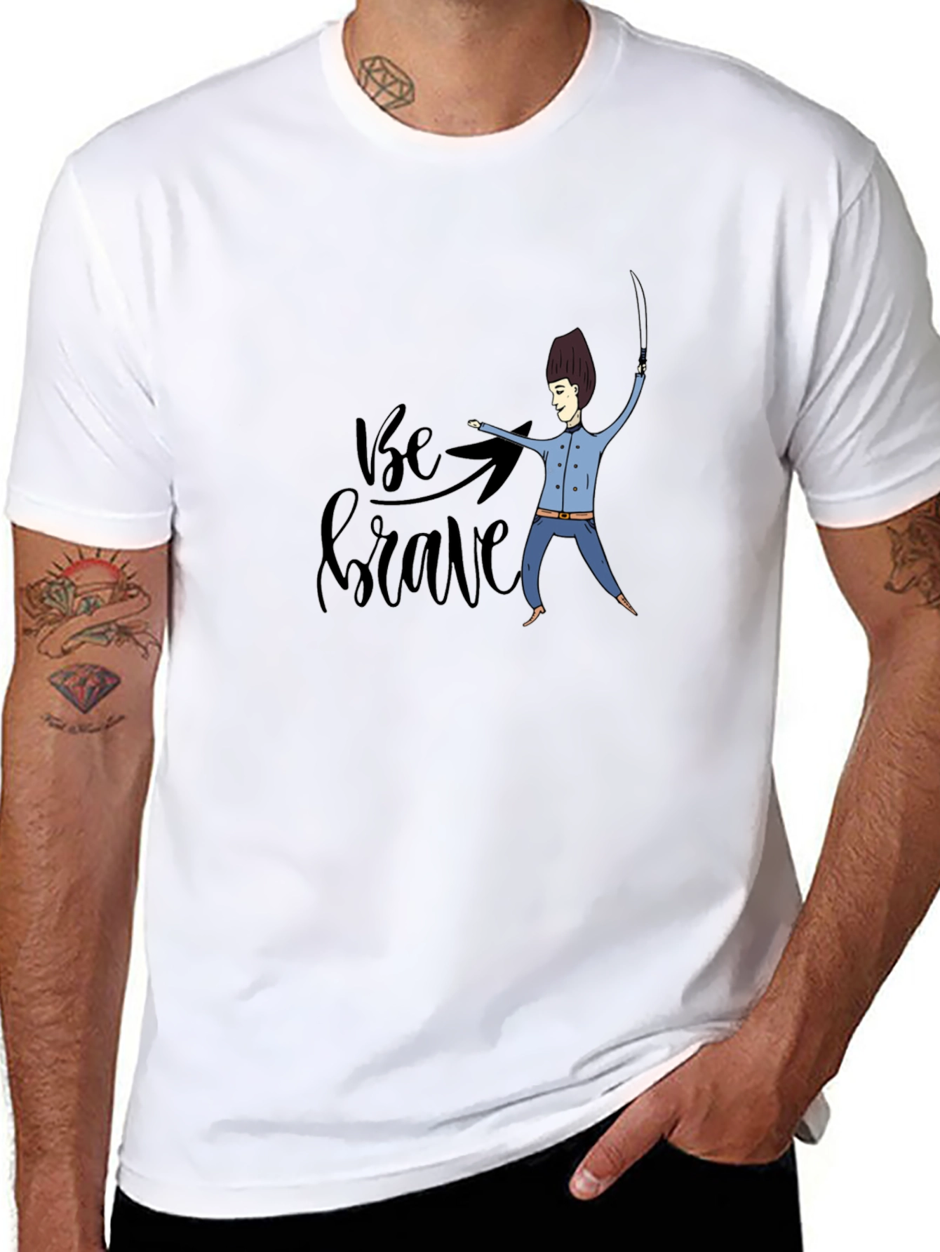 Be Brave Black Graphic T-Shirt